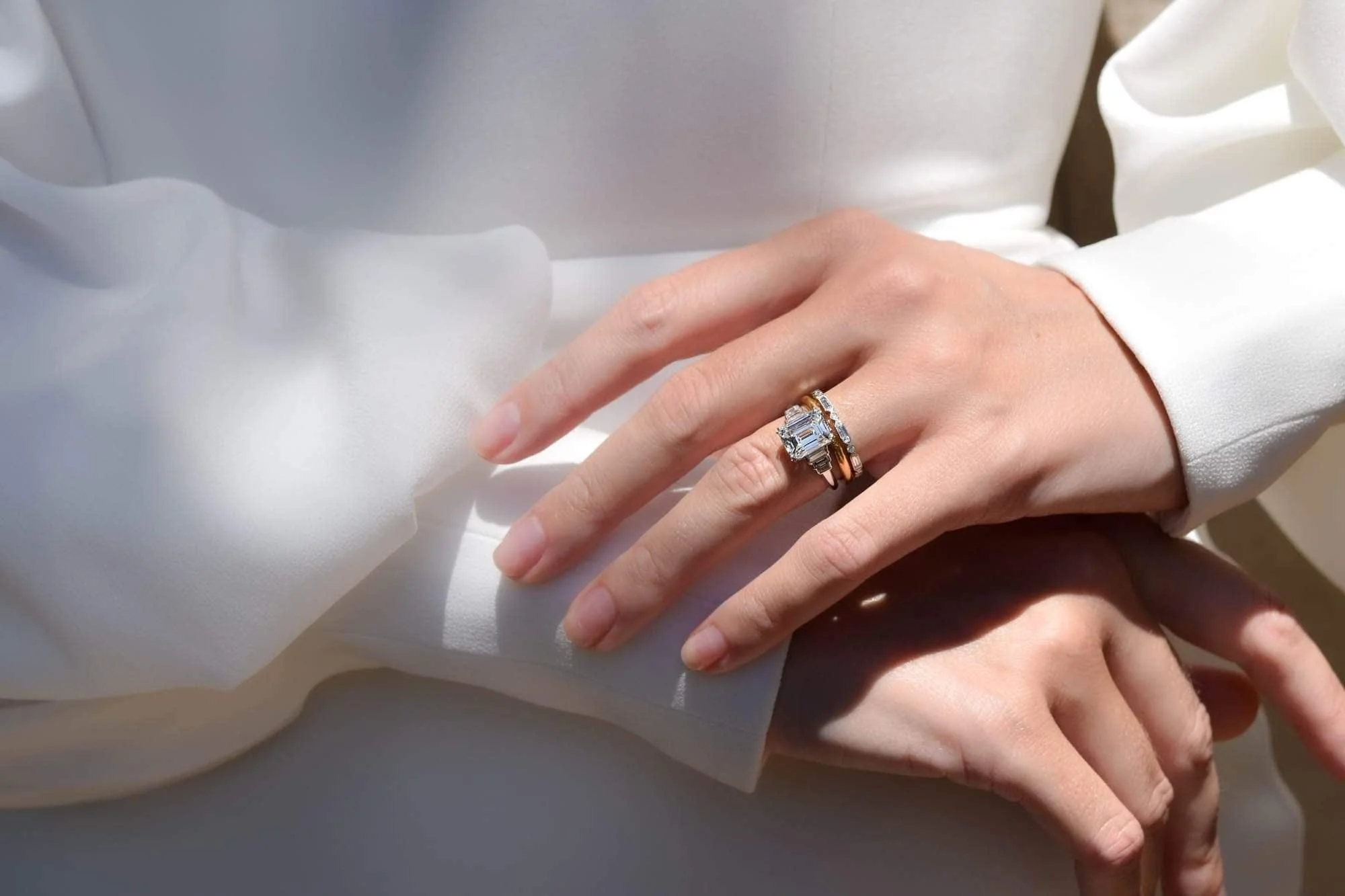 Mid Century 3.23 Carat Emerald Cut Engagement Ring - Image 7