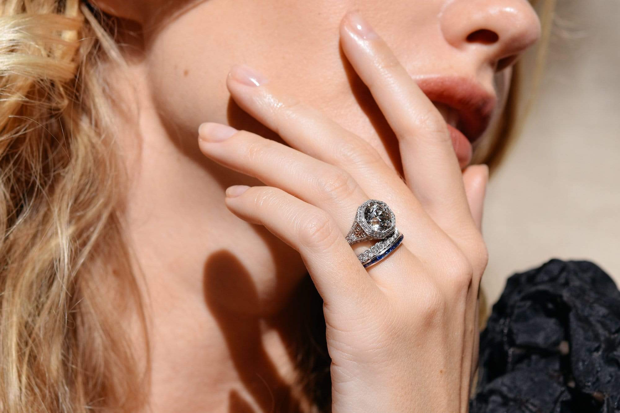 Art Deco 3.47 Carat Old European Cut Diamond Filigree Ring - Image 5