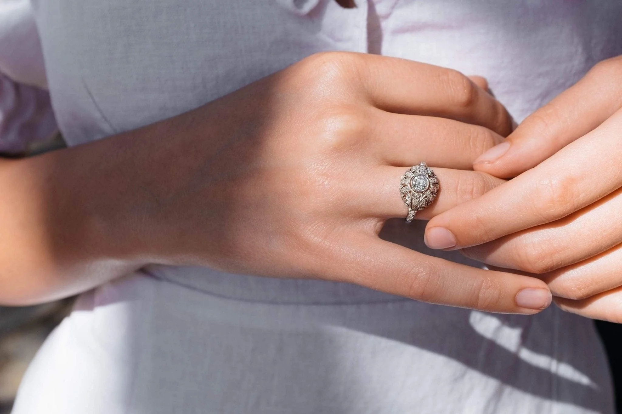 .35 CARAT EDWARDIAN DIAMOND ENGAGEMENT RING - Image 5