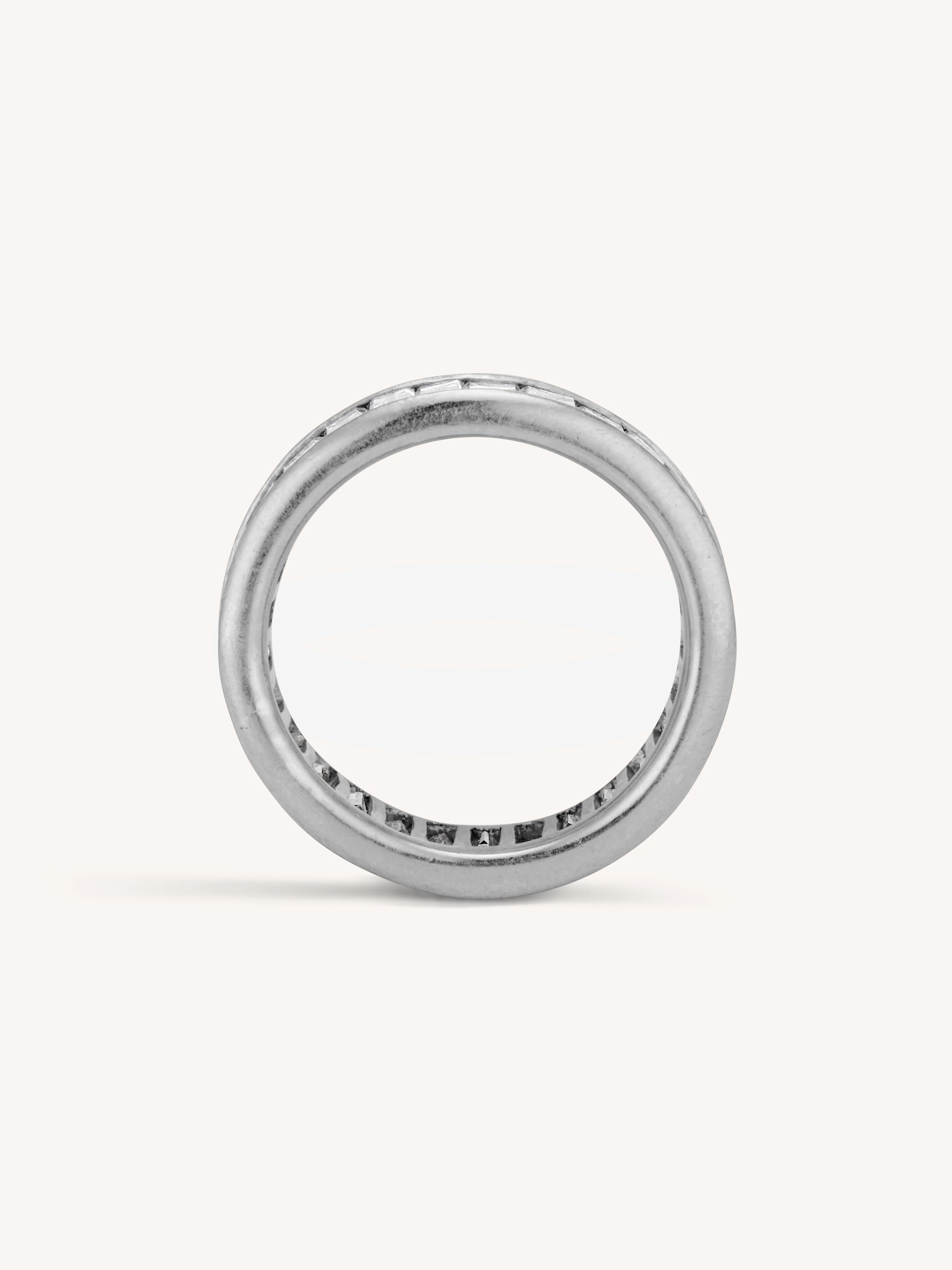 Midcentury 4.5 Carat Baguette Cut Diamond Vintage Eternity Wedding Band - Size 6.5 - Image 3