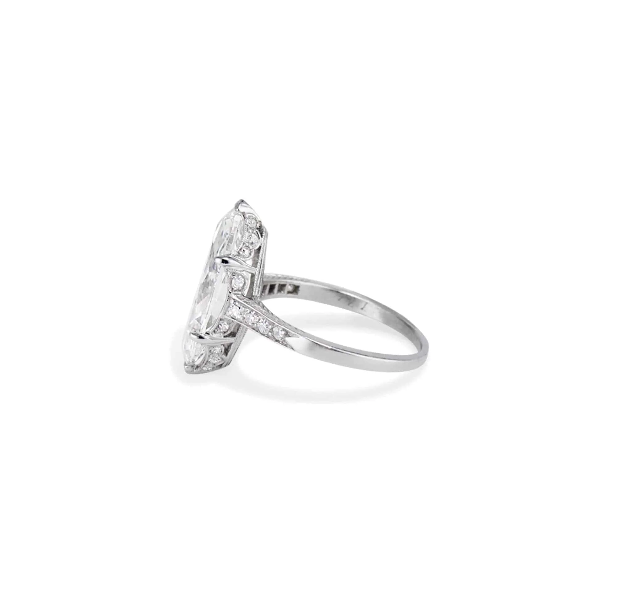 Edwardian 4.52 Carat Marquise Diamond Ring - Image 4