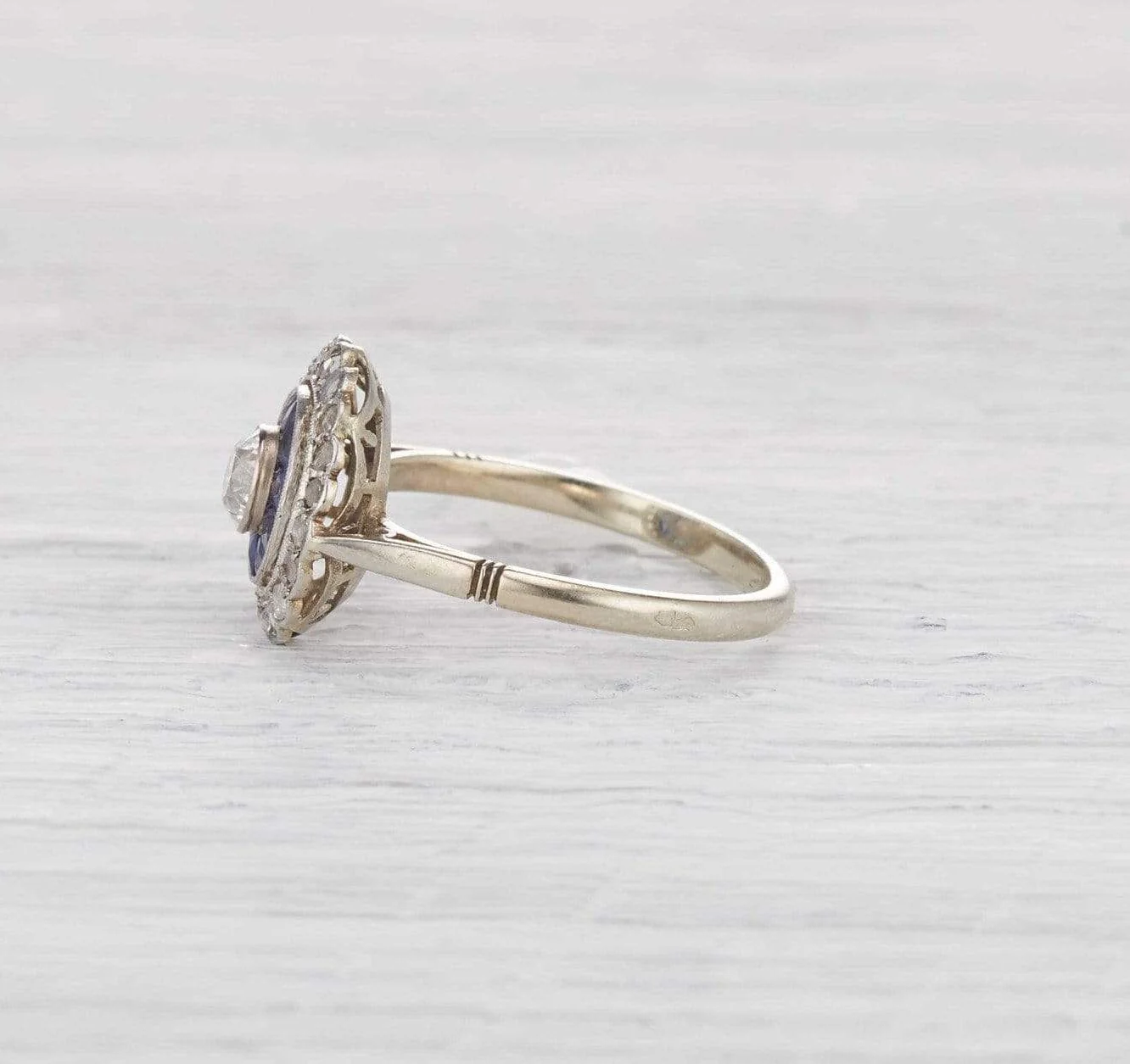 .40 Carat Art Deco Diamond and Sapphire Ring - Image 3