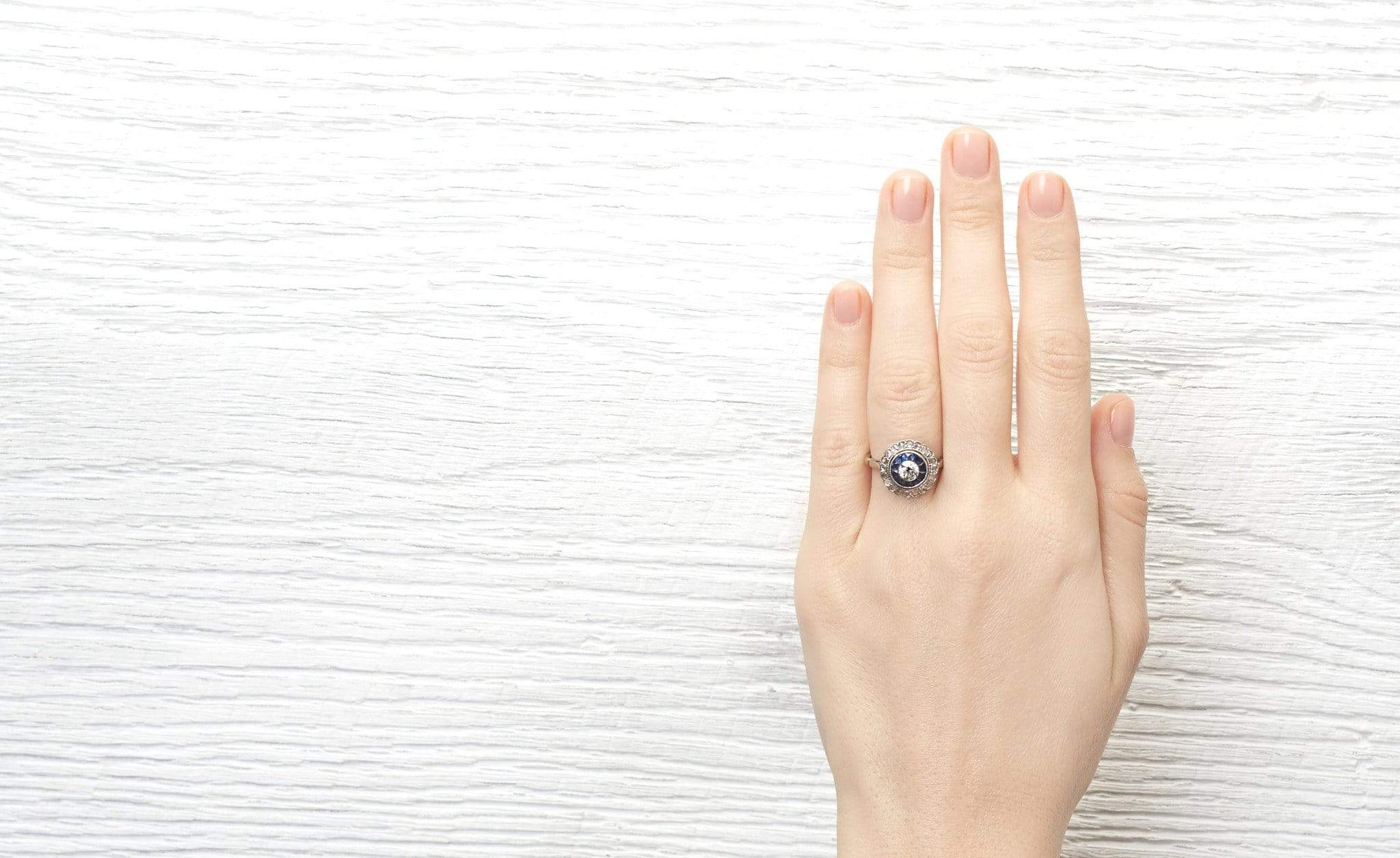 .40 Carat Art Deco Diamond and Sapphire Ring - Image 5