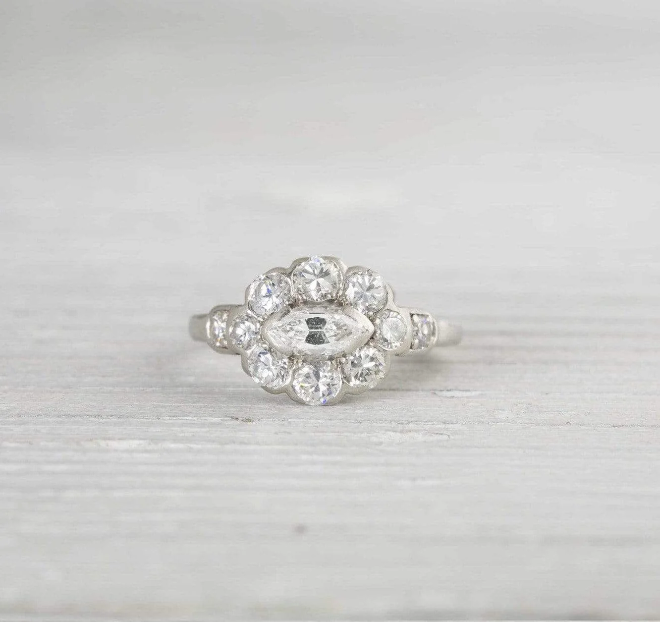 .40 Carat Vintage Art Deco Marquise Cut Engagement Ring - Image 2