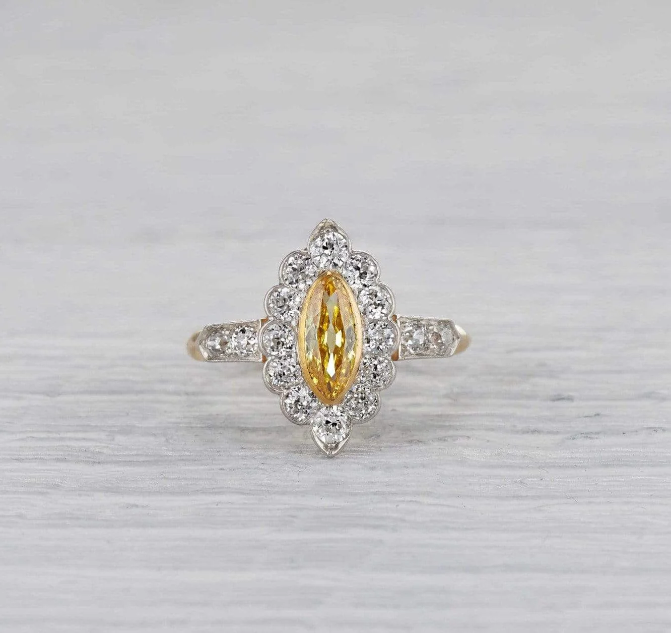 .42 Carat Edwardian Yellow Diamond Ring - Image 2