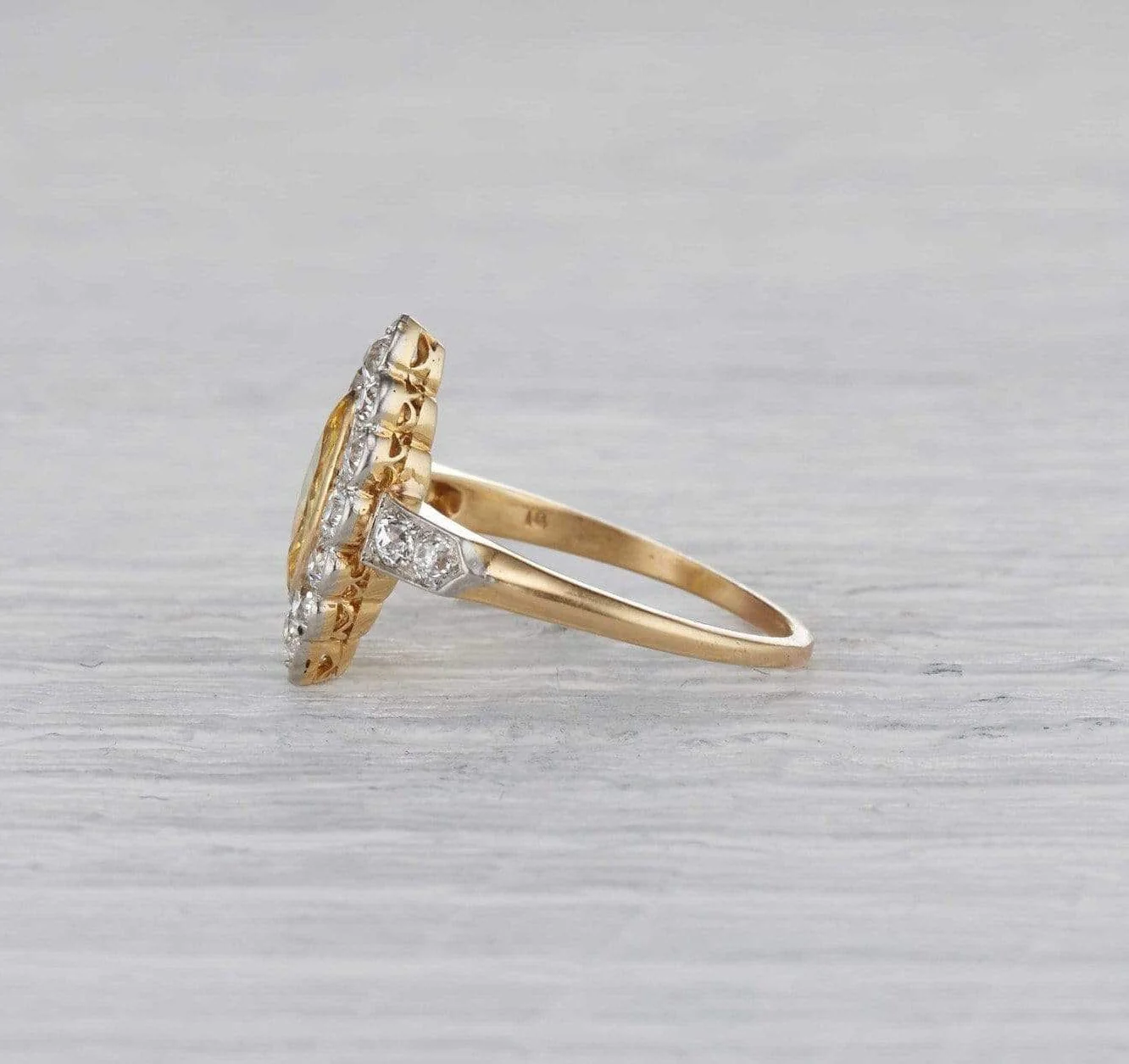 .42 Carat Edwardian Yellow Diamond Ring - Image 3