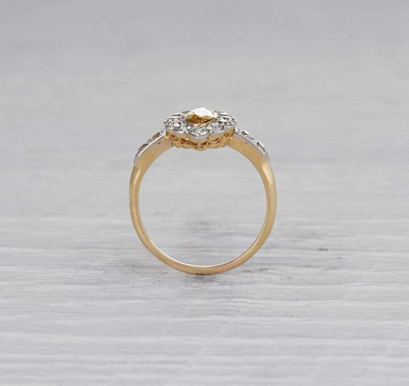 .42 Carat Edwardian Yellow Diamond Ring - Image 4