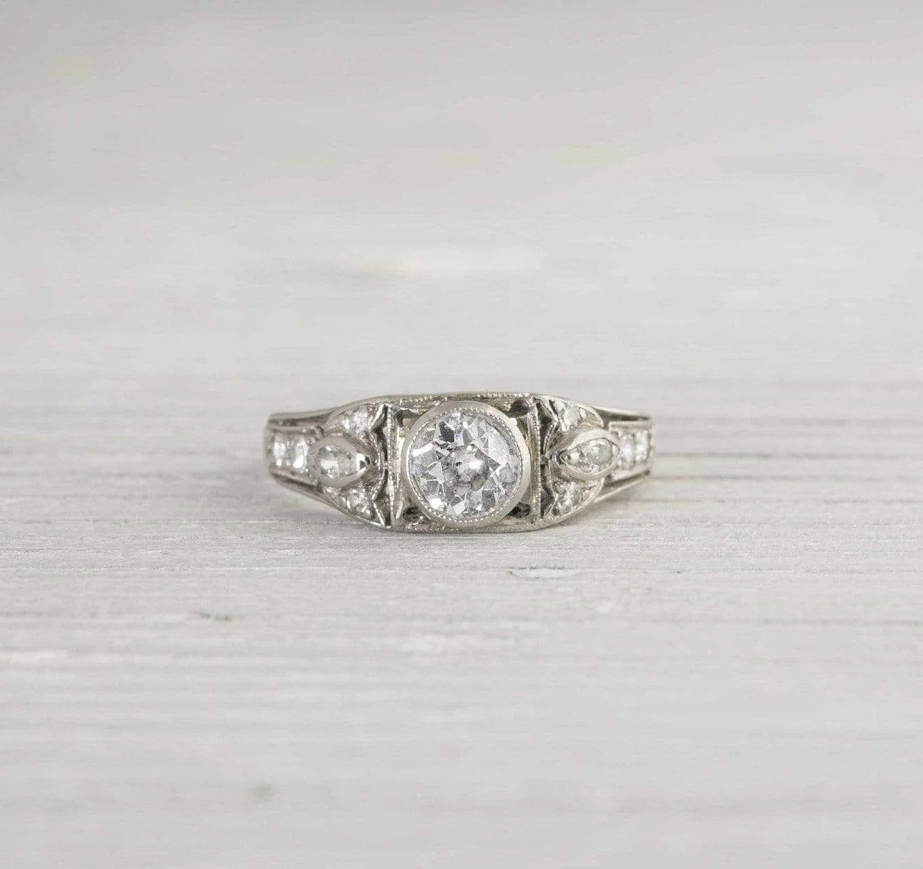.45 Carat Art Deco Vintage Diamond Engagement Ring - Image 2