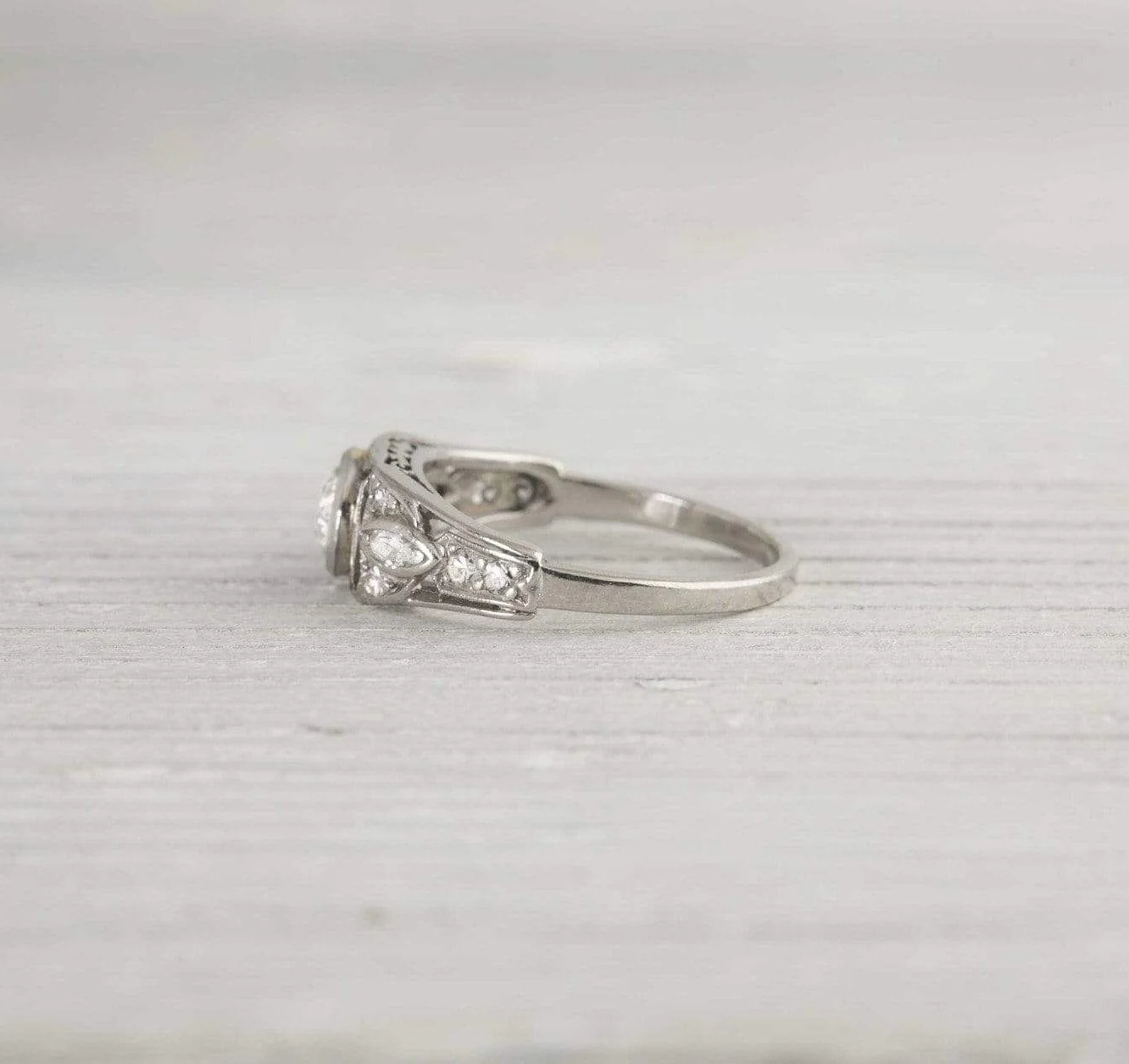.45 Carat Art Deco Vintage Diamond Engagement Ring - Image 3