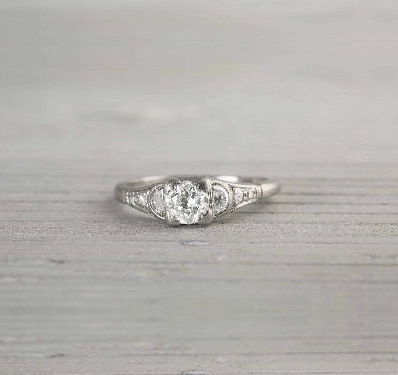 .45 Carat Vintage Diamond Art Deco Engagement Ring - Image 2