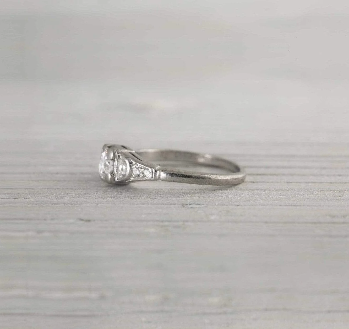 .45 Carat Vintage Diamond Art Deco Engagement Ring - Image 3