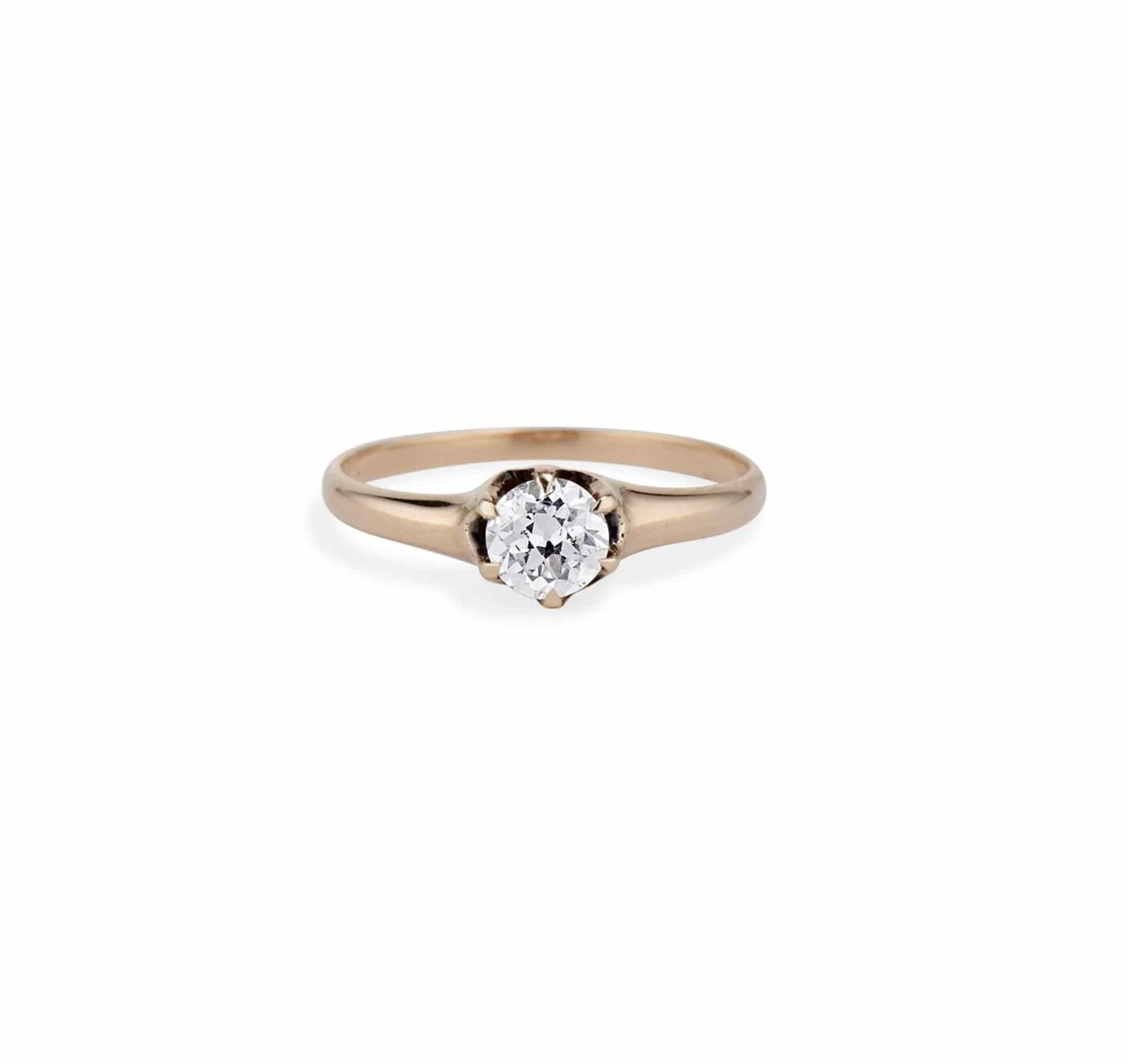 .45 Victorian Diamond Pink Gold Solitaire Antique Engagement Ring - Image 2