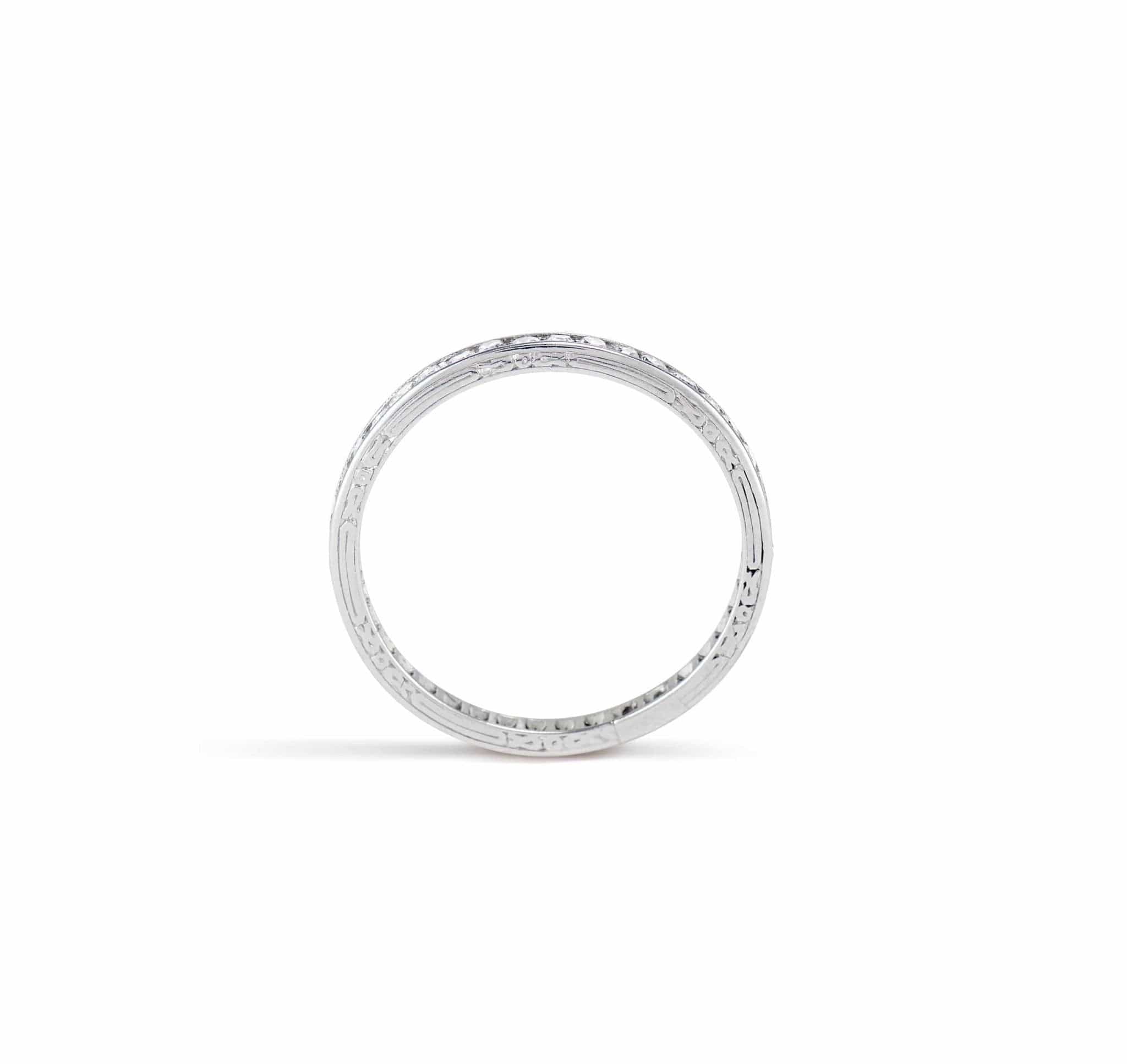 Art Deco .55 Carat Single Cut Diamond Wedding Band (4716) - Image 2