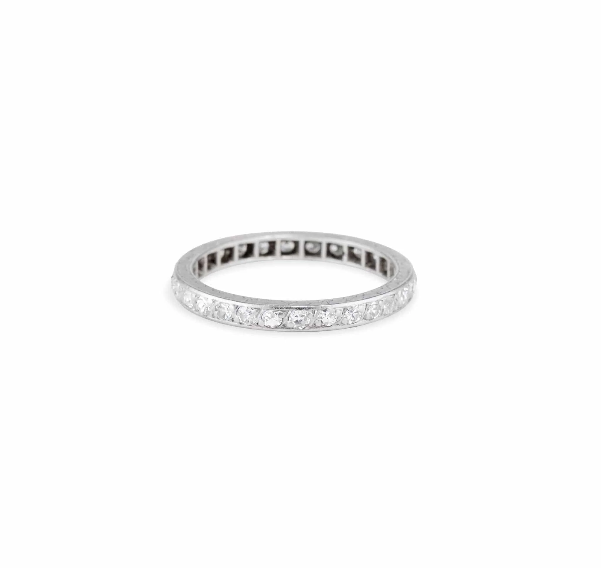 Art Deco .60 Carat Single Cut Diamond Eternity Wedding Band (4746) - Image 3