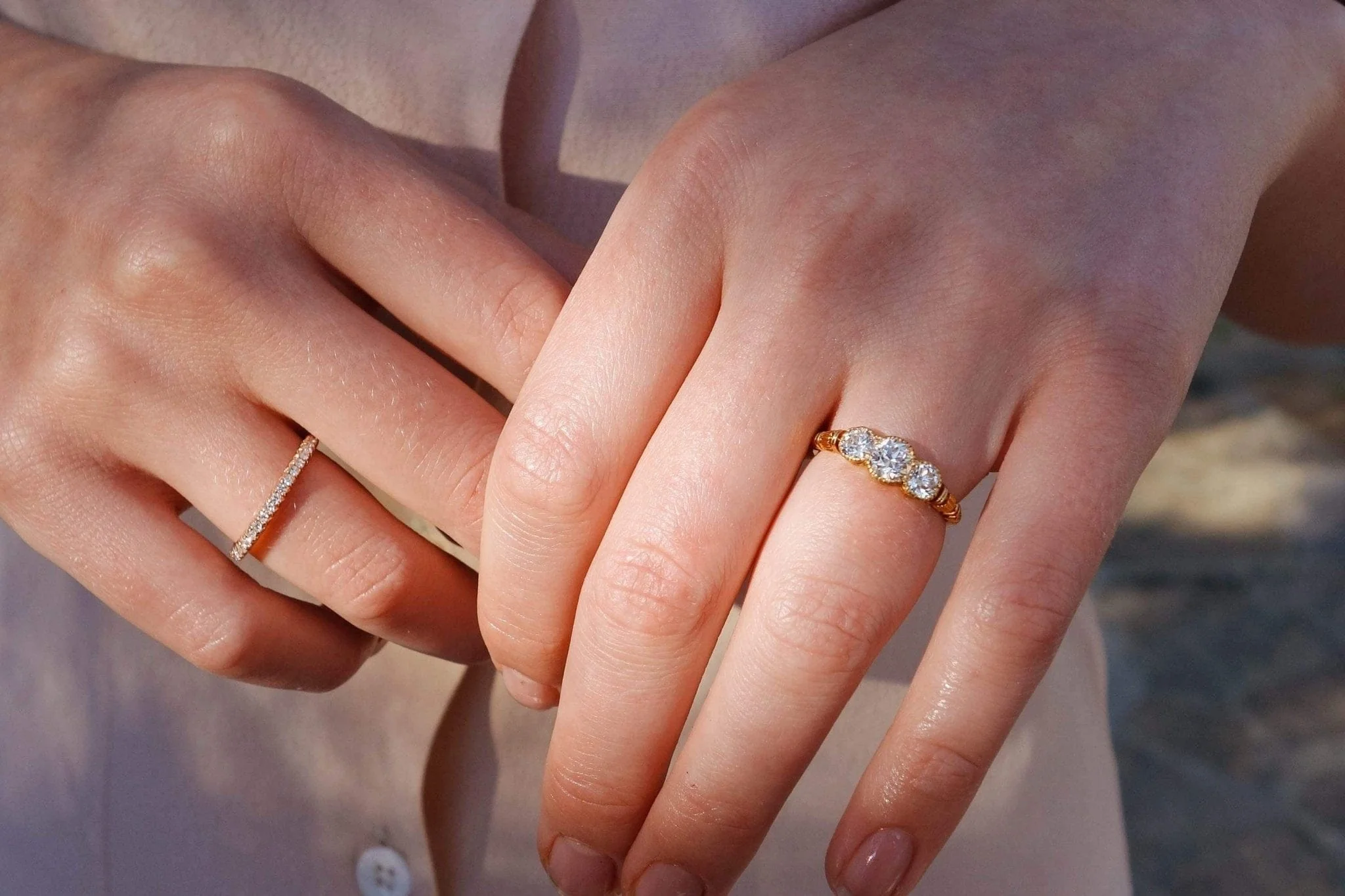 .52 CARAT VICTORIAN THREE STONE DIAMOND ENGAGEMENT RING - Image 5