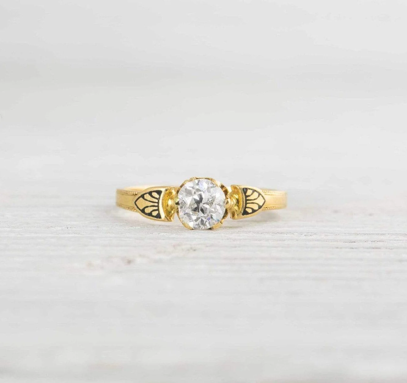 .57 Carat Vintage Diamond Buttercup Style Gold Engagement Ring - Image 2