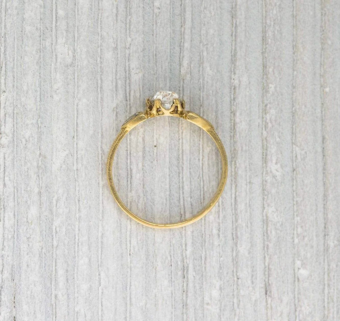 .57 Carat Vintage Diamond Buttercup Style Gold Engagement Ring - Image 4