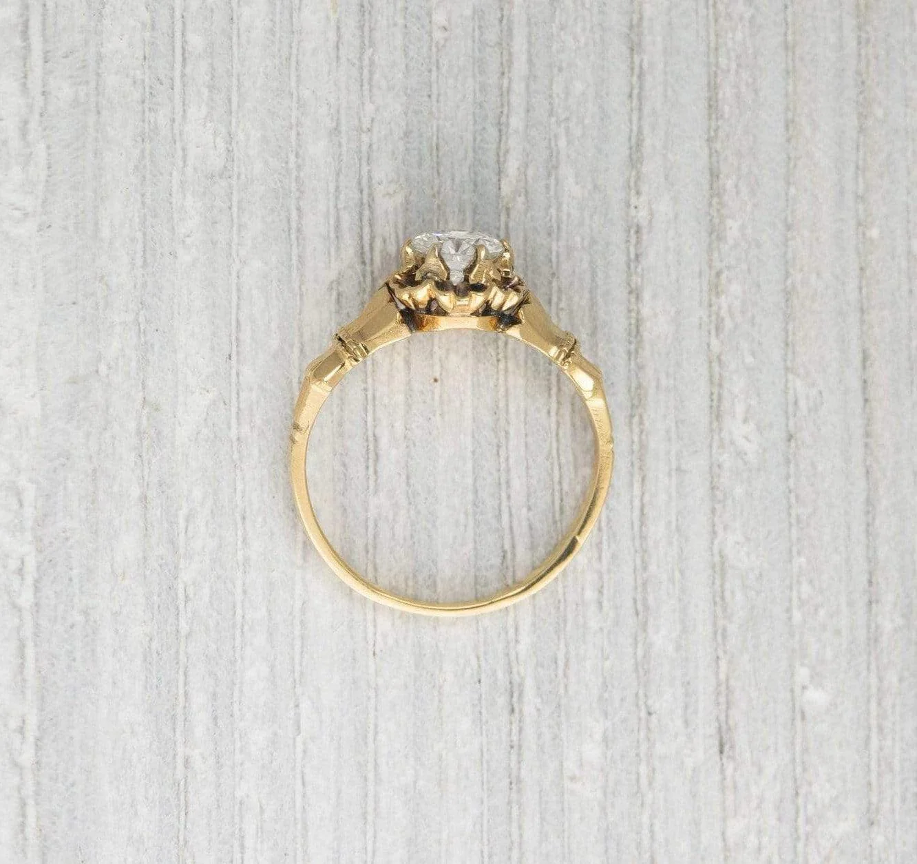 .60 Carat Antique Diamond & Gold Buttercup Engagement Ring - Image 4