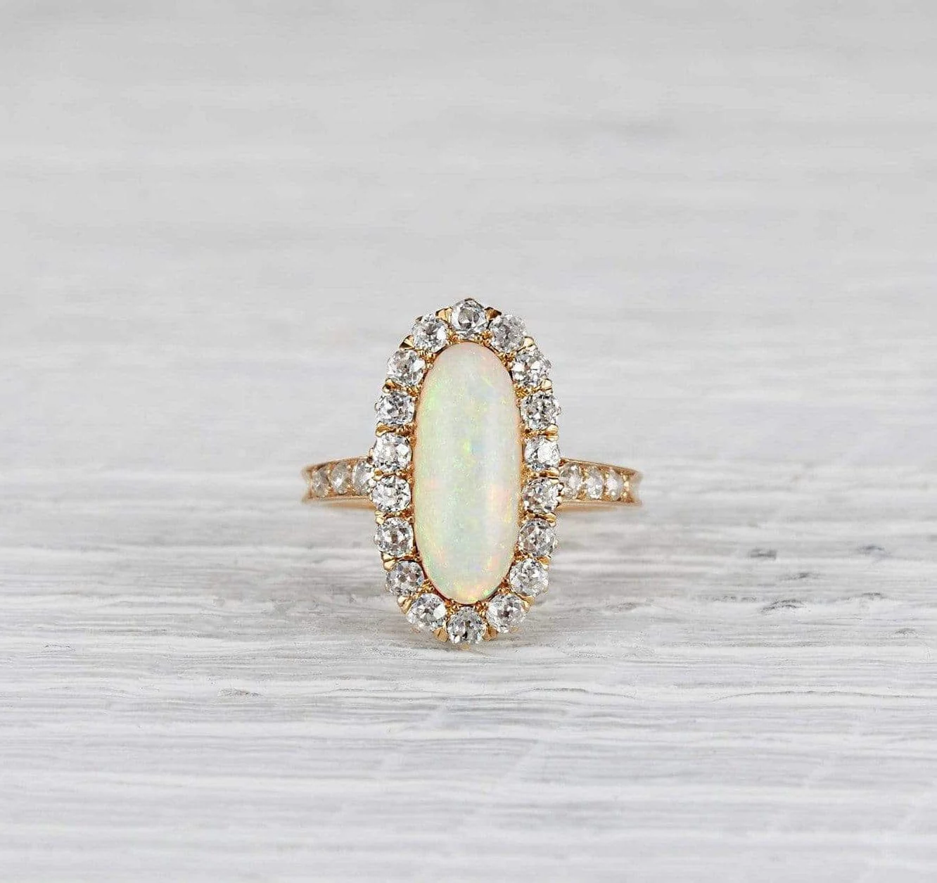 Victorian .60 Carat Victorian Opal and Diamond Ring - Image 2