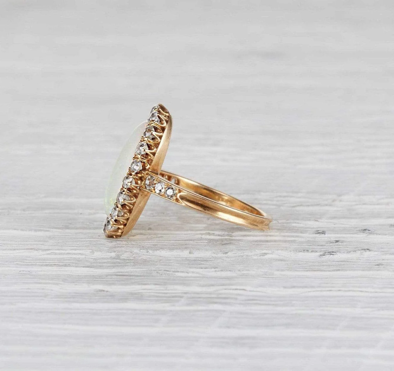 Victorian .60 Carat Victorian Opal and Diamond Ring - Image 3