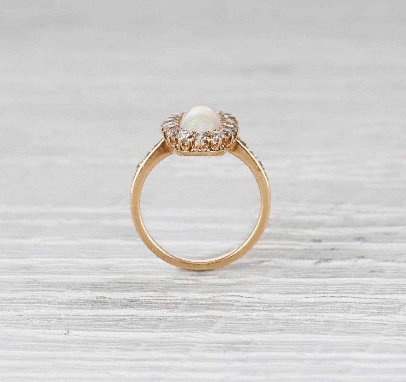 Victorian .60 Carat Victorian Opal and Diamond Ring - Image 4