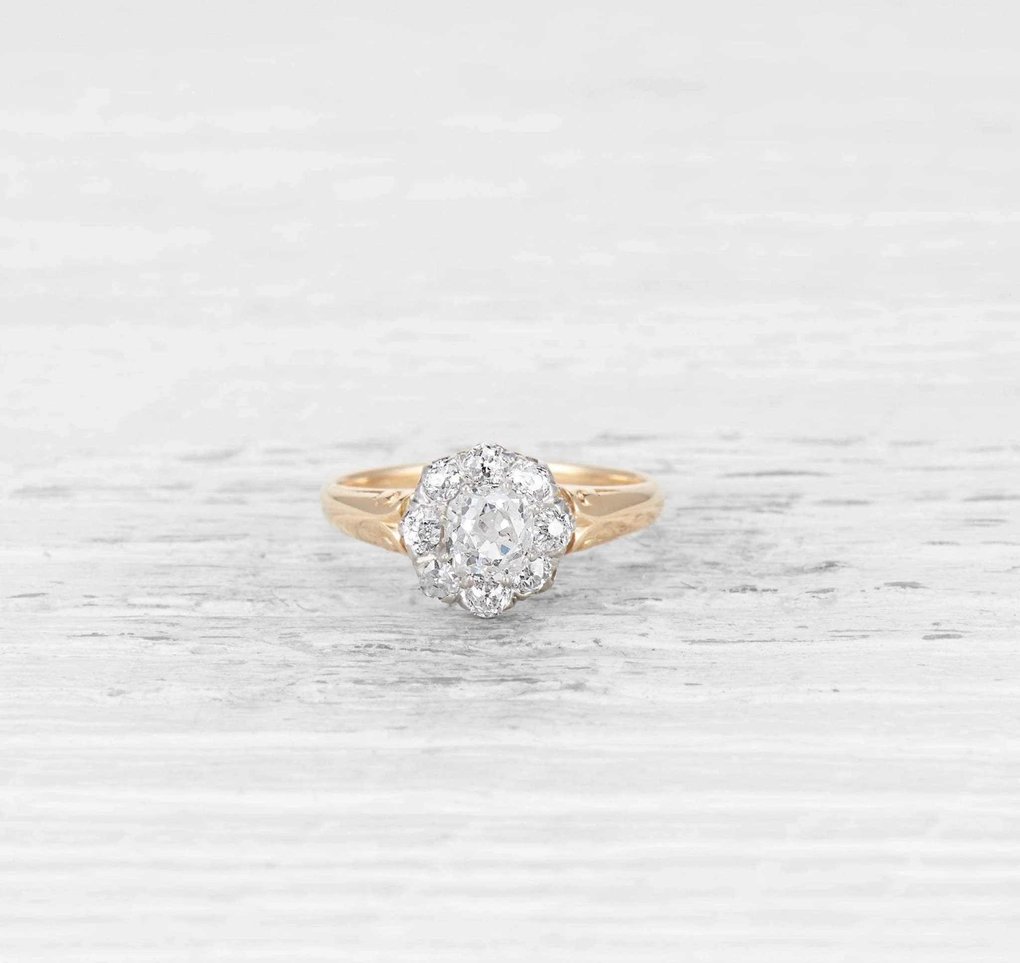 .63 CARAT VICTORIAN DIAMOND CLUSTER ENGAGEMENT RING - Image 2