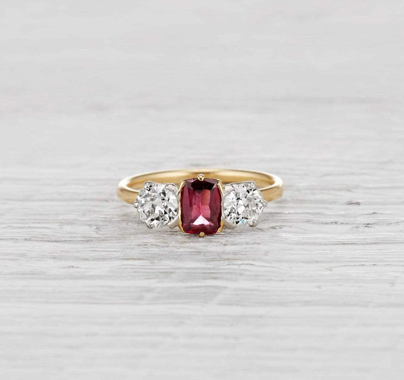 .65 Carat Victorian Garnet Three Stone Ring - Image 2