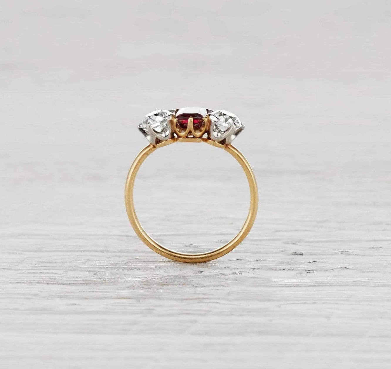 .65 Carat Victorian Garnet Three Stone Ring - Image 4