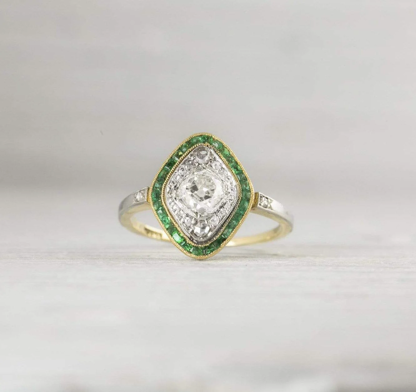 .70 Carat Emerald & Diamond Edwardian Engagement Ring - Image 2