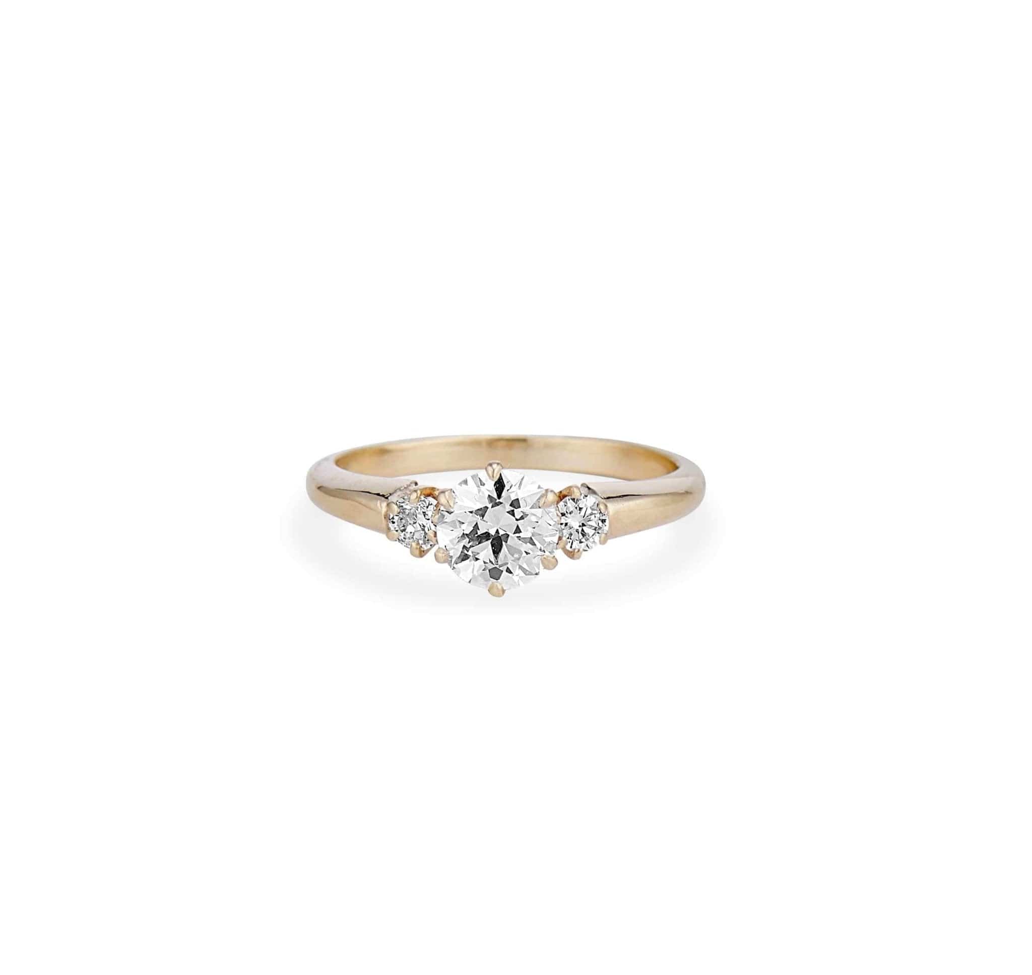 Mid Century .70 Carat Three Stone Diamond Ring - Image 2