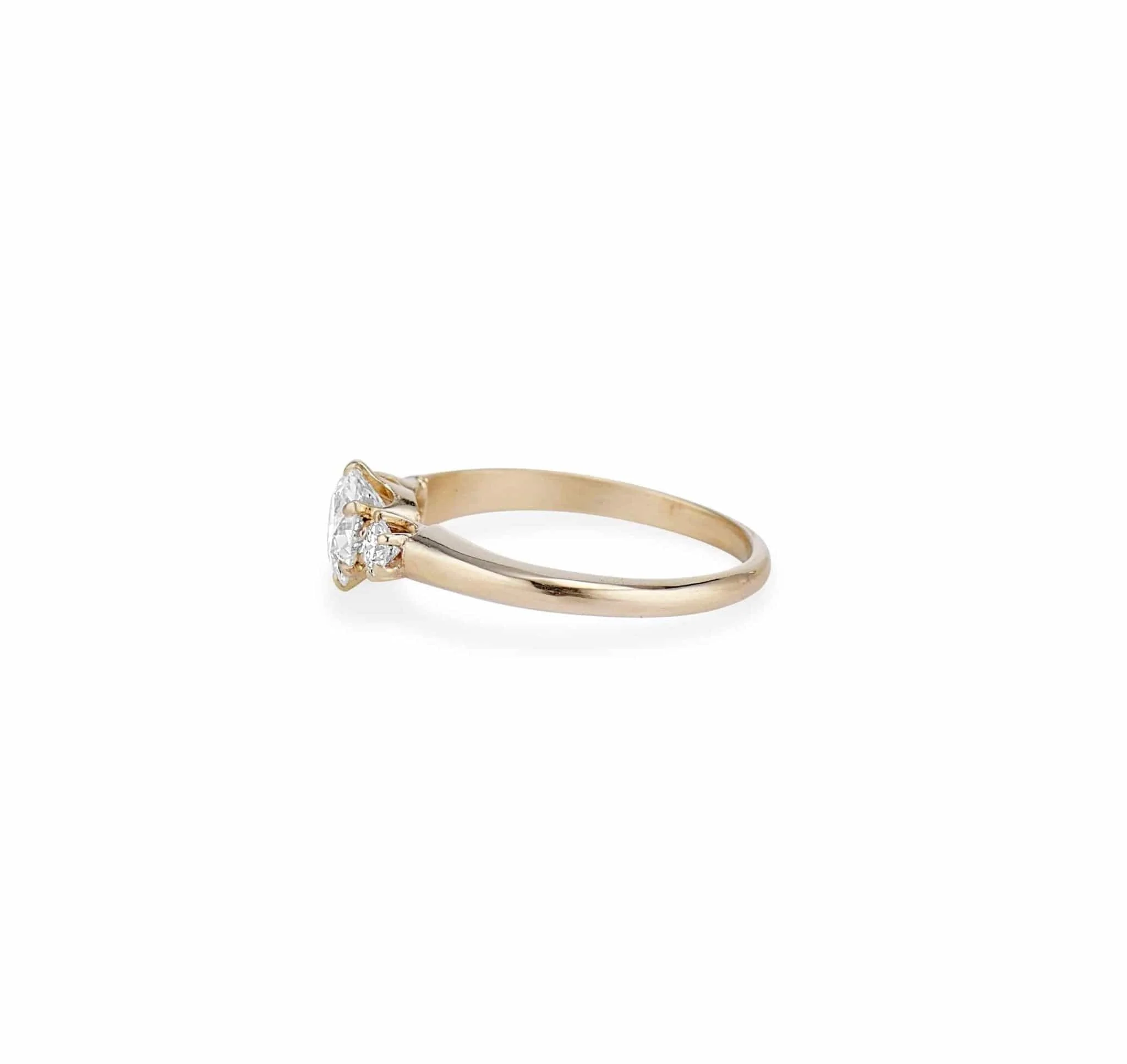Mid Century .70 Carat Three Stone Diamond Ring - Image 3