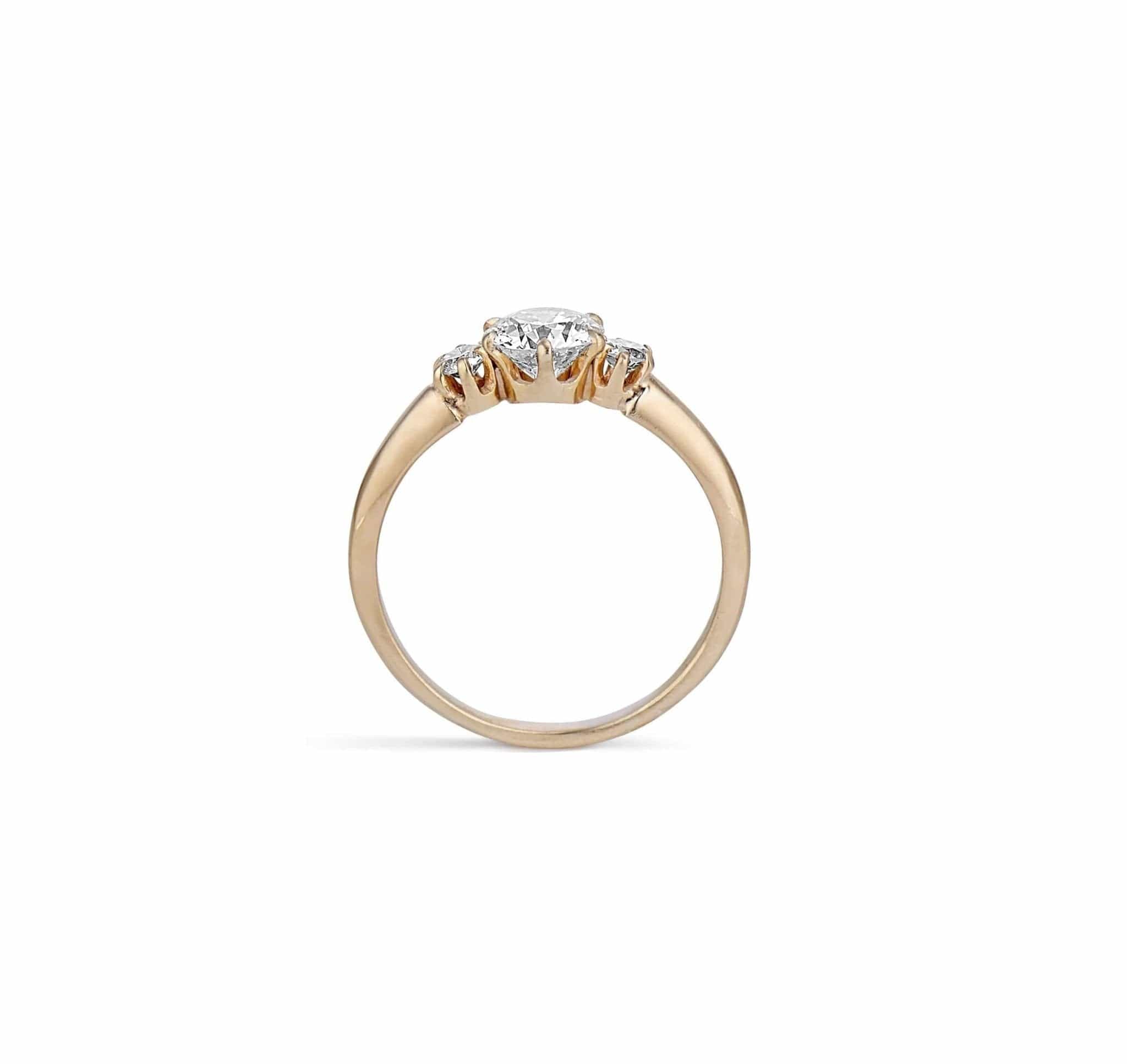 Mid Century .70 Carat Three Stone Diamond Ring - Image 4
