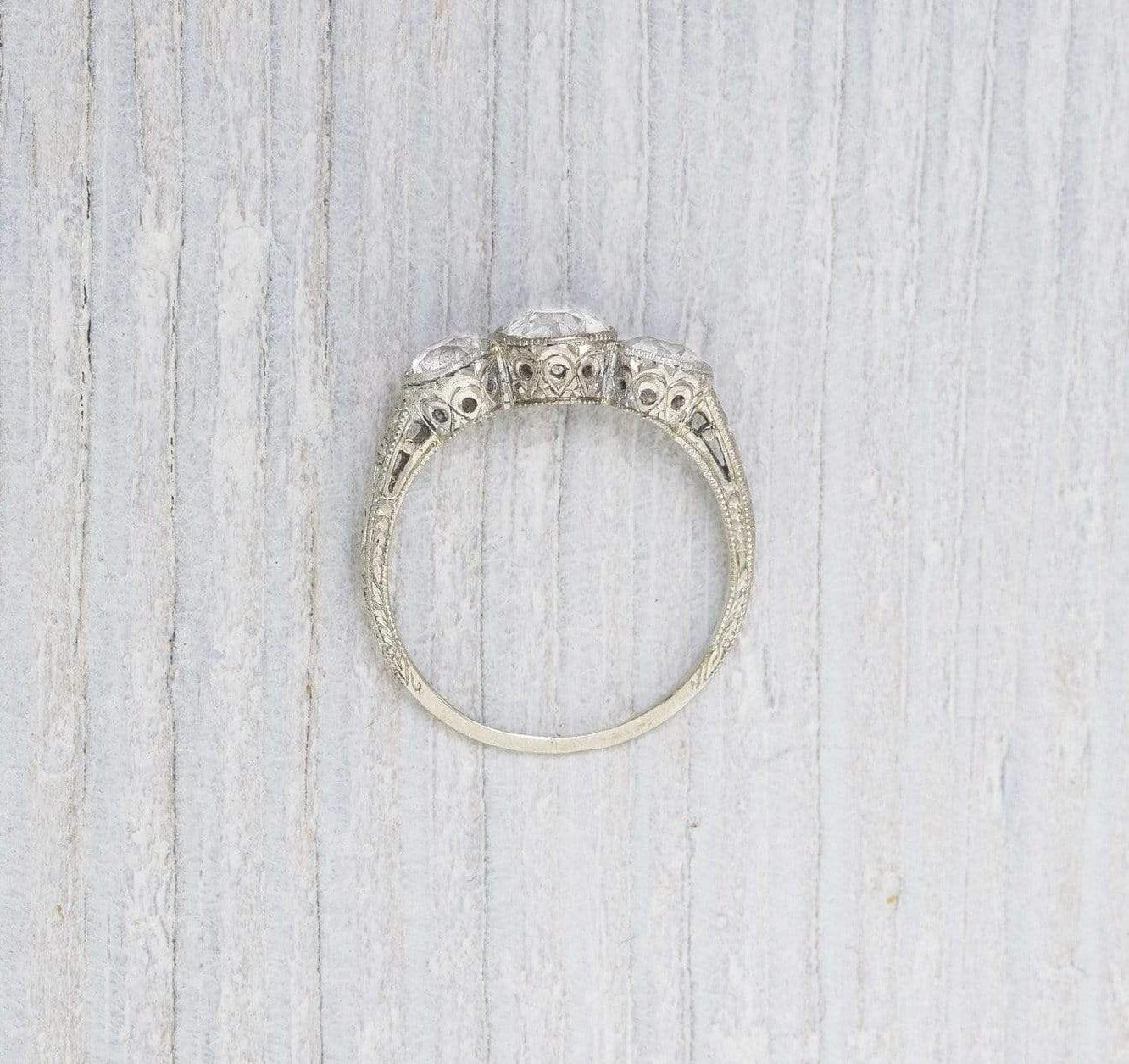 .70 Carat Three Stone Vintage Art Deco Engagement Ring - Image 4
