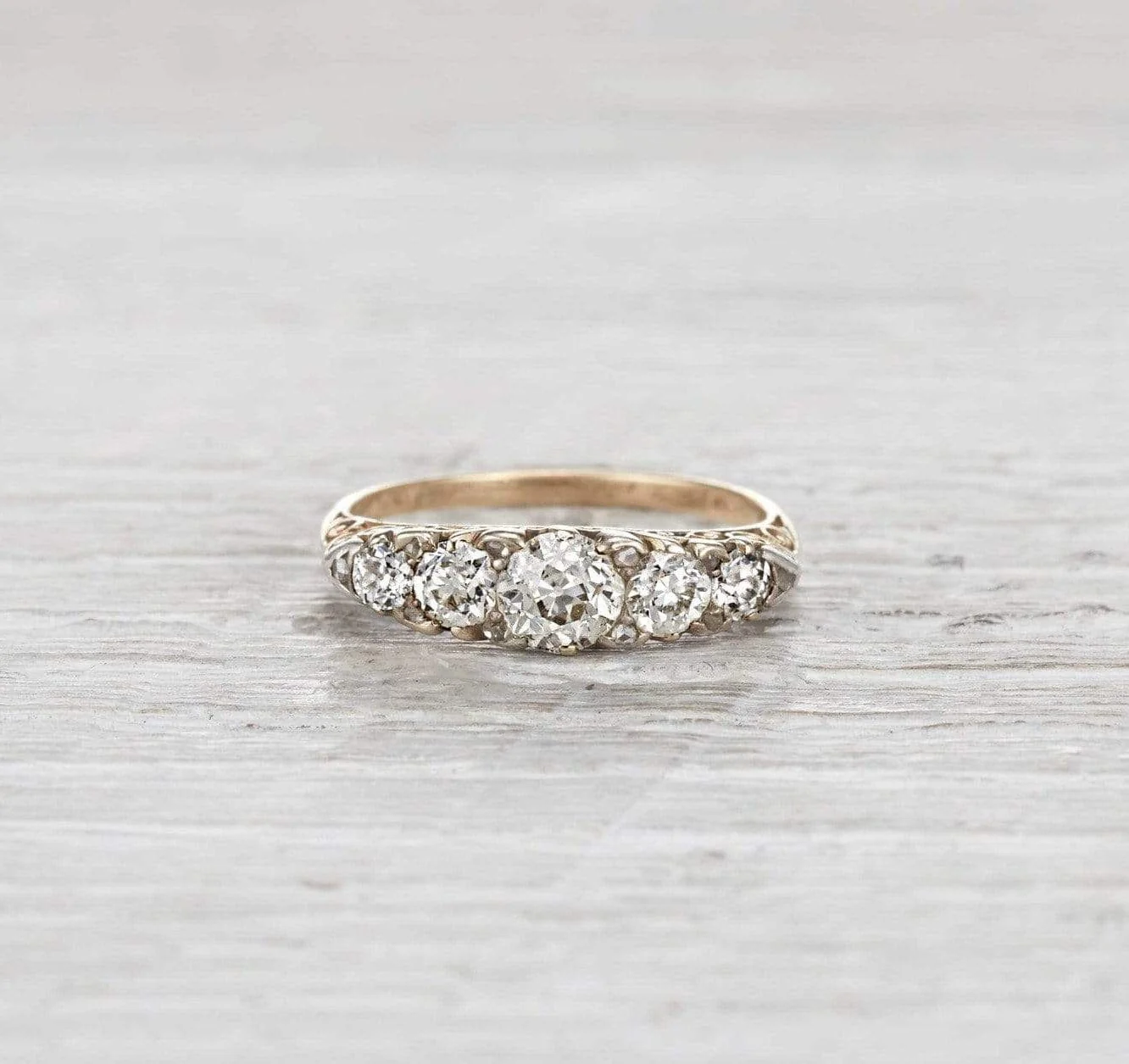 .71 Carat Victorian Carved Half Hoop Band - Image 2