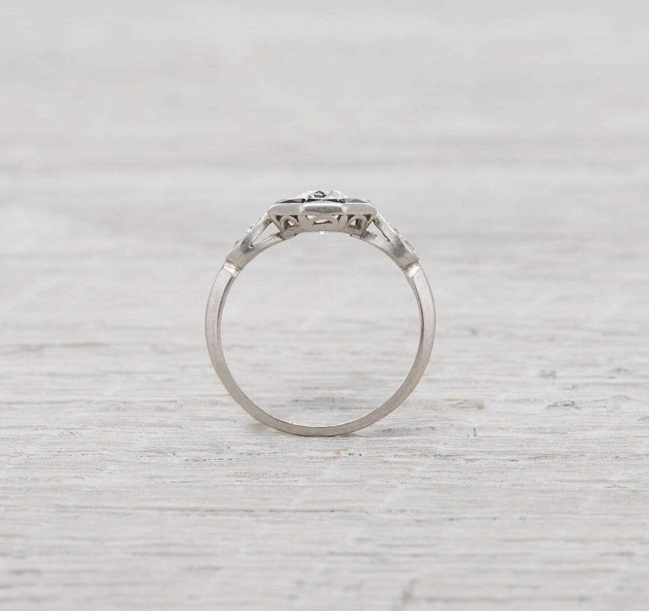 .73 Carat Diamond and Sapphire Art Deco Engagement Ring - Image 4