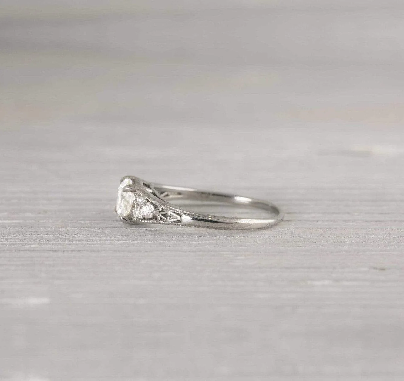 .74 Carat Art Deco Vintage Engagement Ring - Image 2