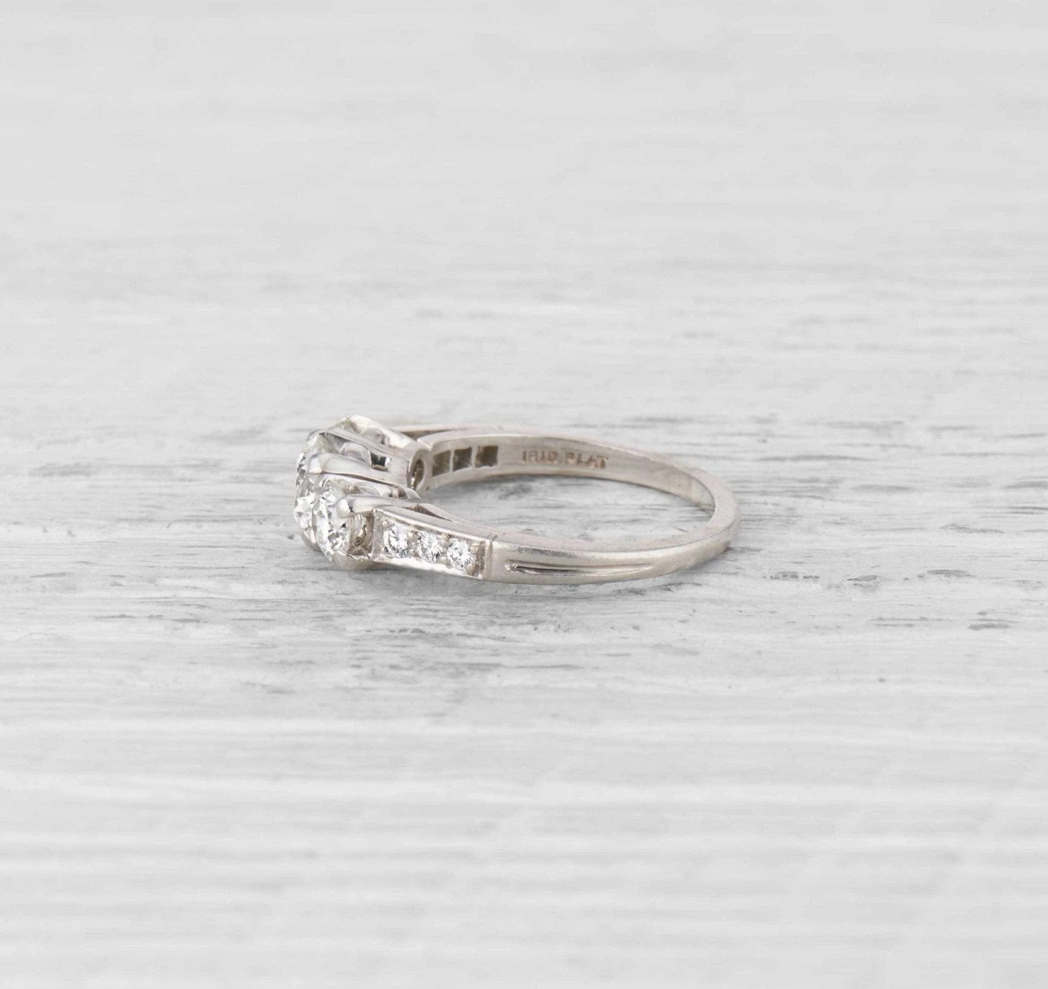 0.68 Carat Retro Tiffany & Co. Three Stone Diamond Engagement Ring - Image 3