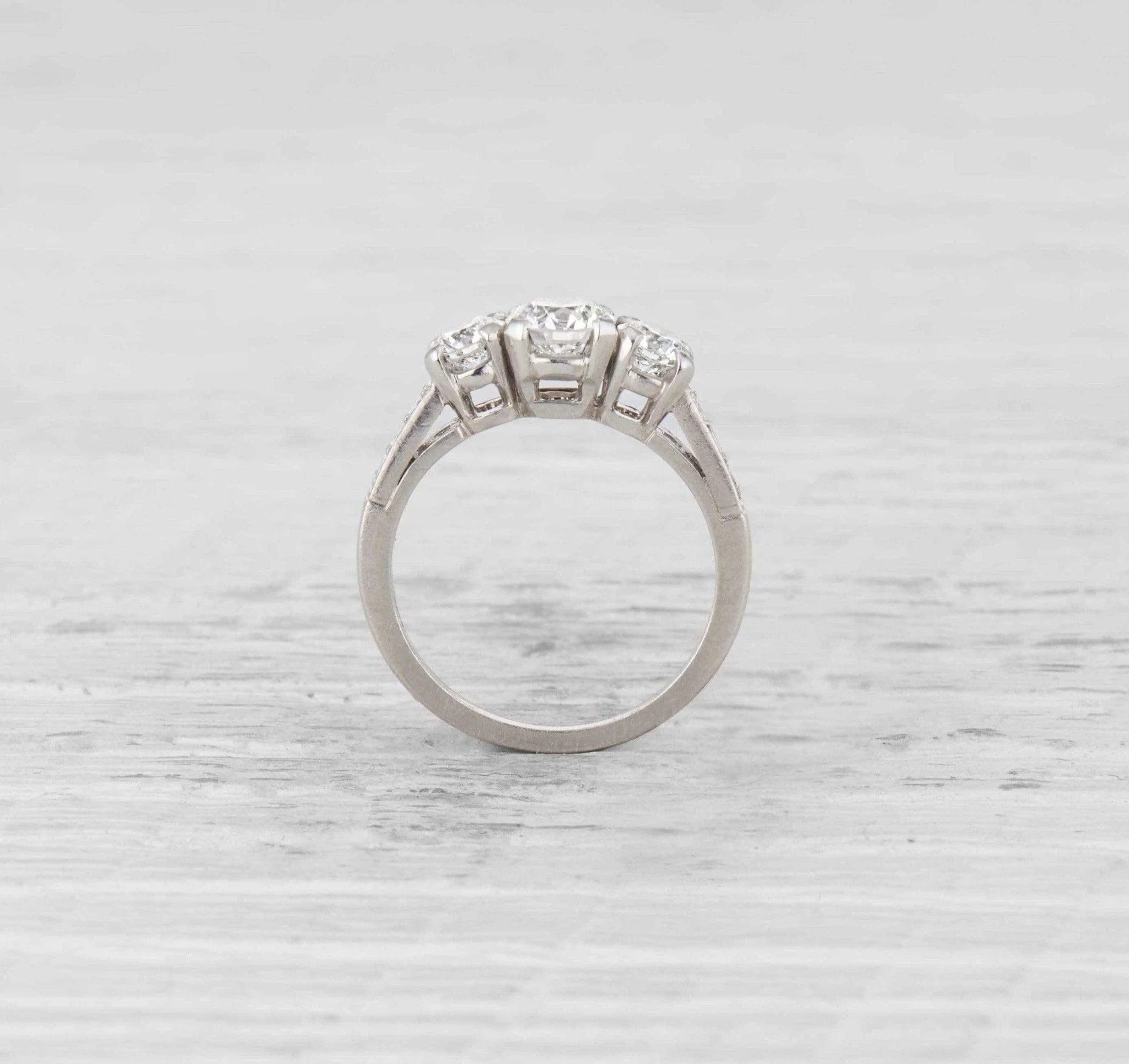 0.68 Carat Retro Tiffany & Co. Three Stone Diamond Engagement Ring - Image 4