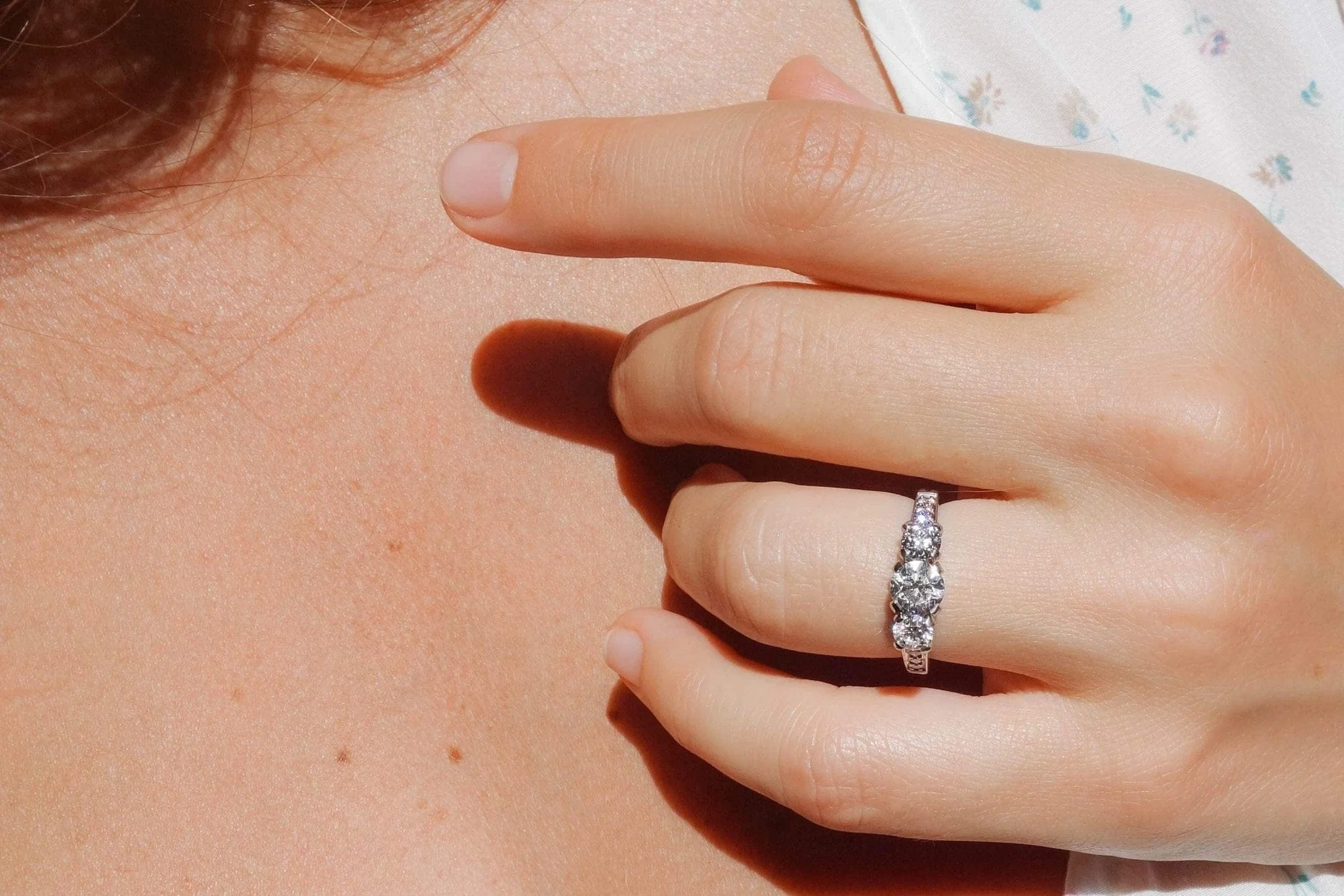 0.68 Carat Retro Tiffany & Co. Three Stone Diamond Engagement Ring - Image 7
