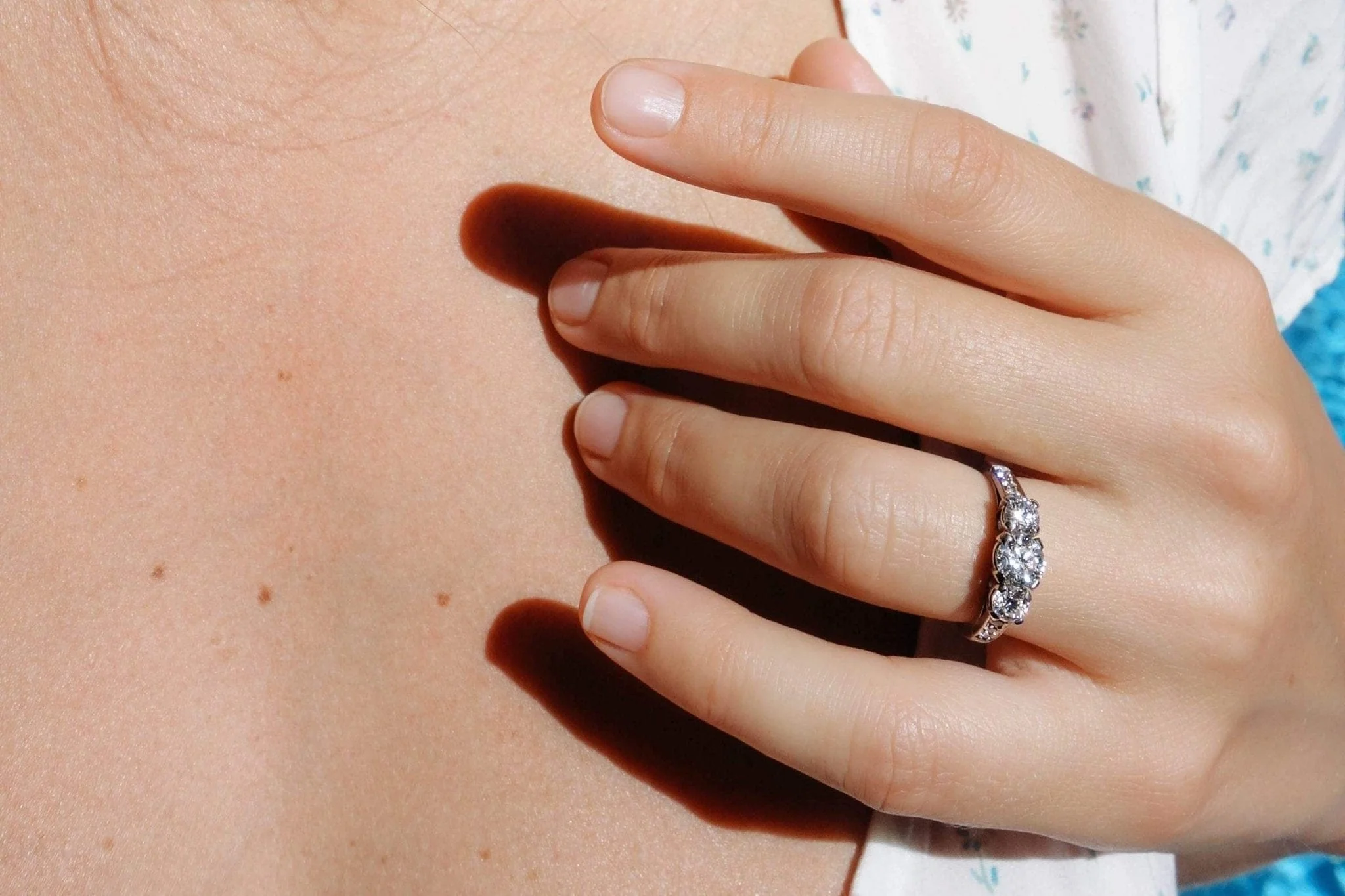 0.68 Carat Retro Tiffany & Co. Three Stone Diamond Engagement Ring - Image 8