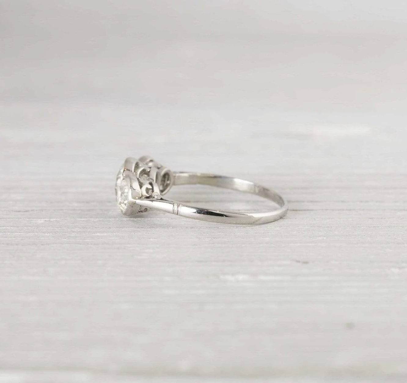.75 Carat Three Stone Vintage Art Deco Engagement Ring - Image 3