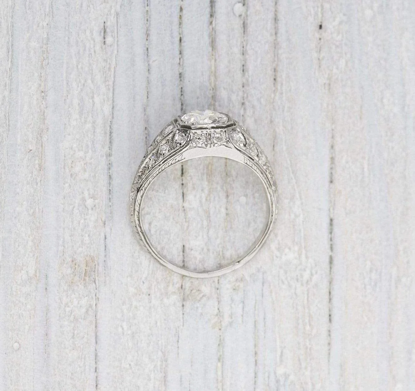 .75 Carat Vintage Art Deco Diamond Engagement Ring - Image 4