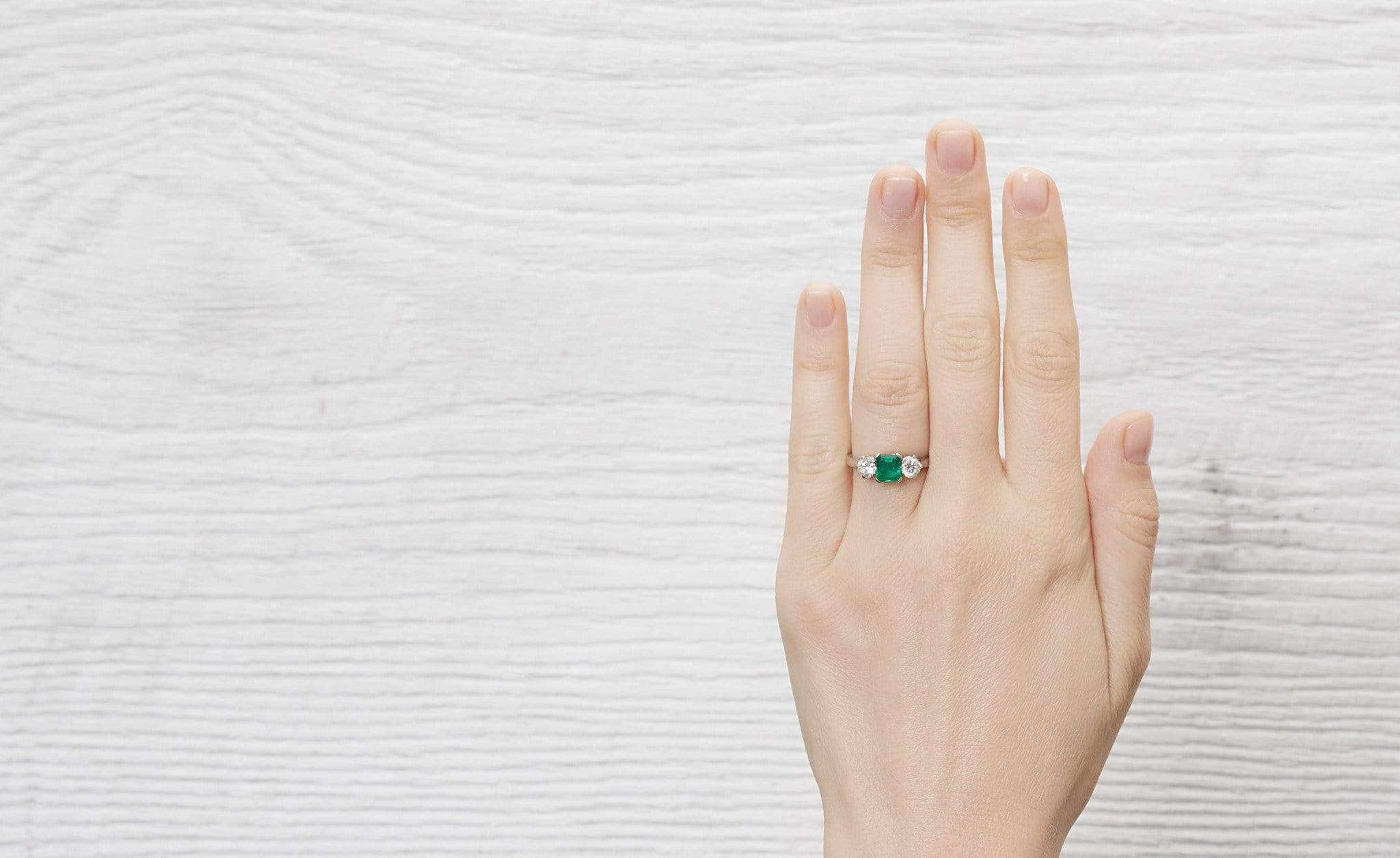 .80 Carat Art Deco Emerald Three Stone Ring - Image 5