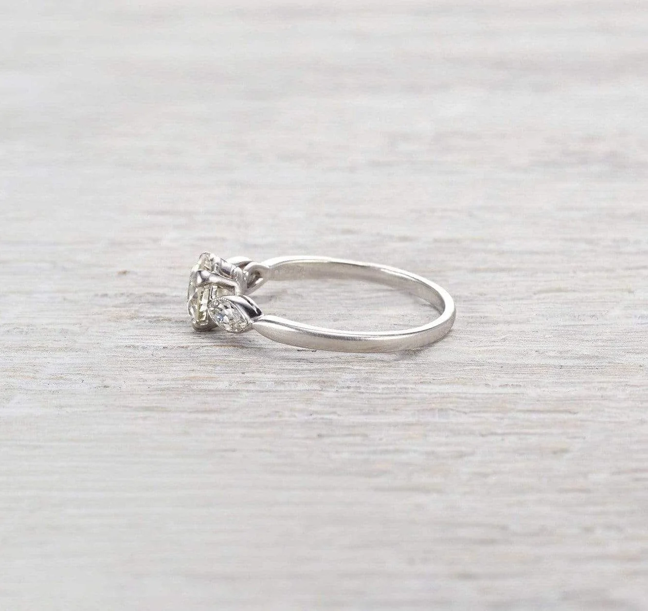 .85 Carat Art Deco Three-Stone Engagement Ring - Image 3