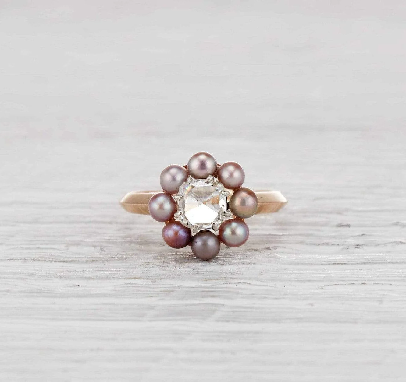 .85 Carat Victorian Diamond and Pearl Cluster Ring - Image 2