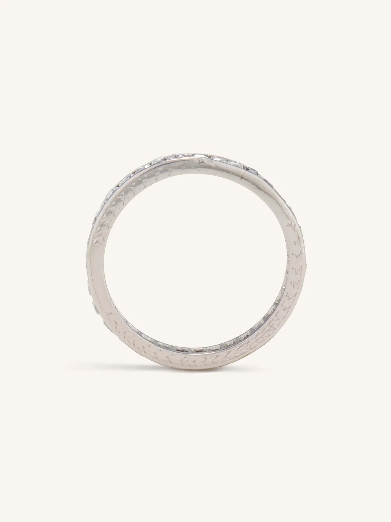 Art Deco Old Mine Cushion Cut Diamond Eternity Wedding Band - Image 3