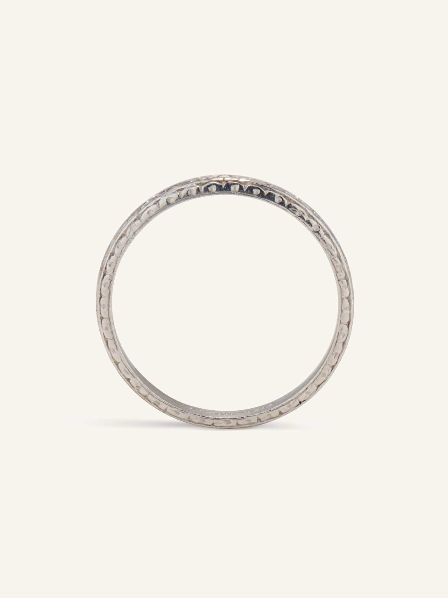Tiffany & Co. Art Deco Forget Me Not Engraved Wedding Band - Image 4