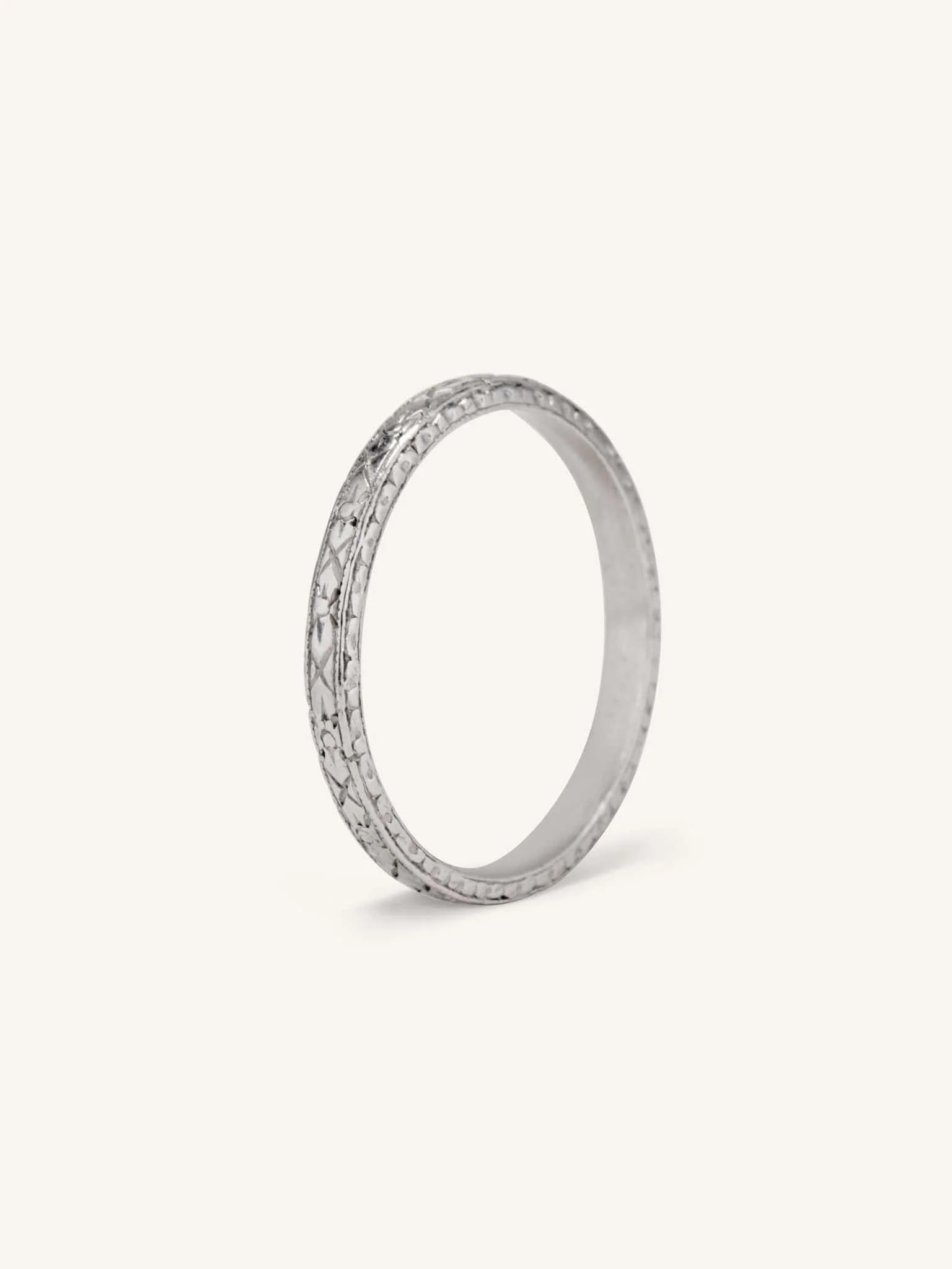 Tiffany & Co. Art Deco Forget Me Not Engraved Wedding Band - Image 5