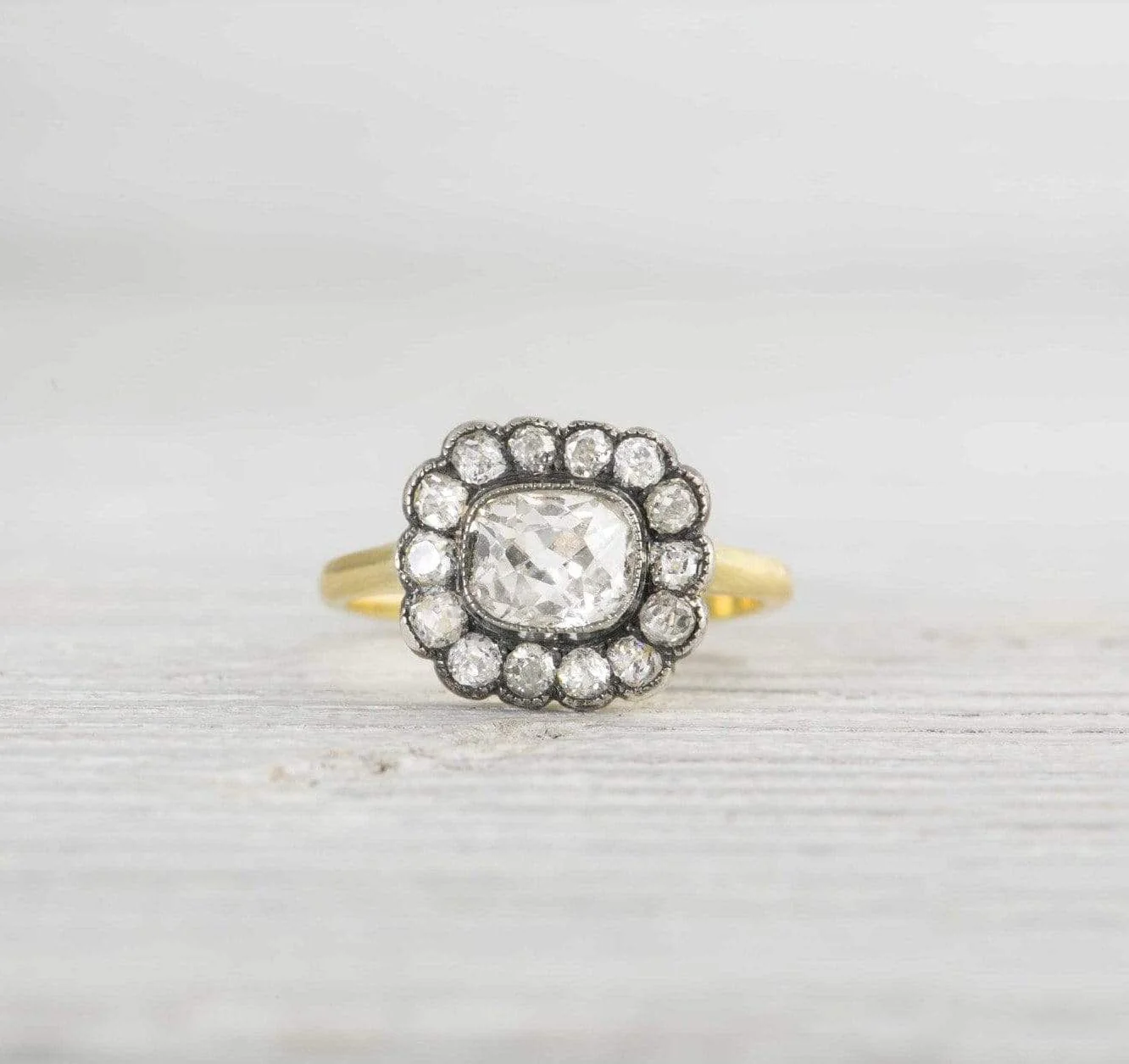 .90 Carat Antique Cluster Engagement Ring - Image 2