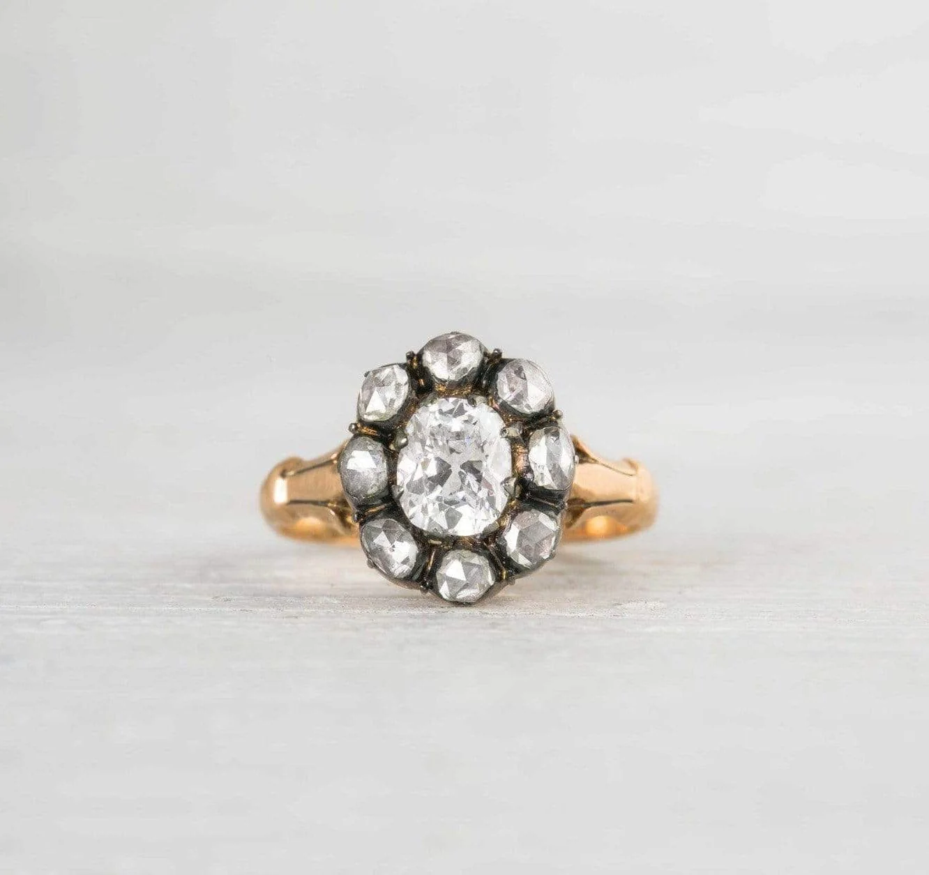 .91 Carat Antique Victorian Cluster Engagement Ring - Image 2